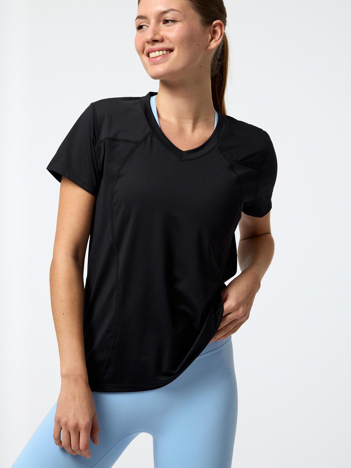 Polera V Neck Ali Rec Negra Mujer-0