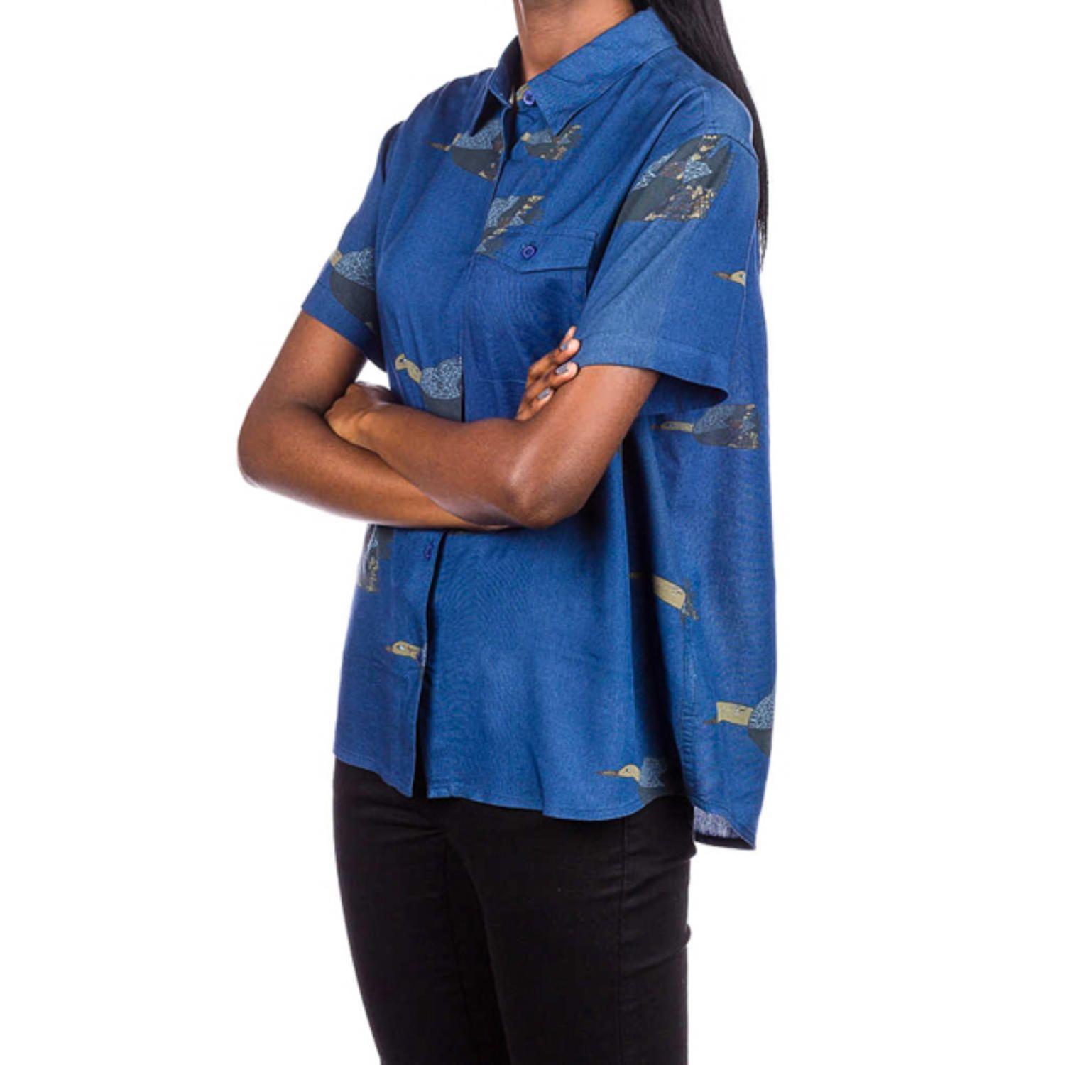 Blusa Manga Corta Mujer Kershnar Ss Azul-1