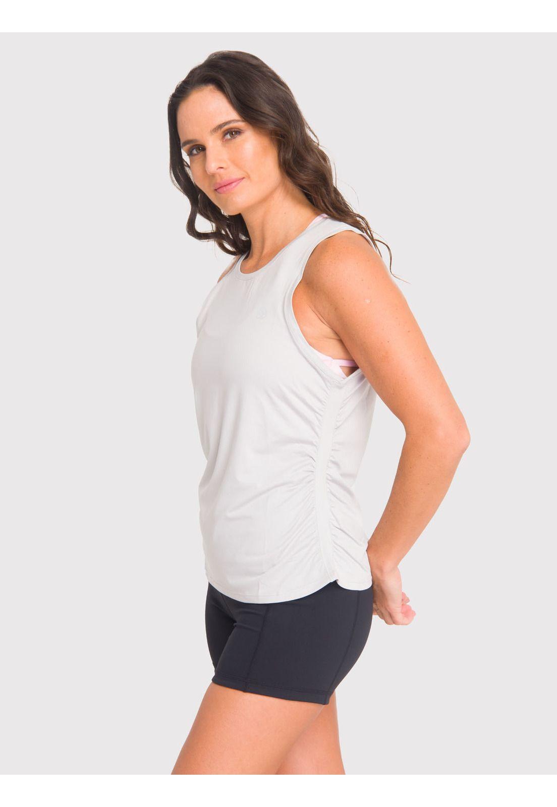 Polera deportiva Mujer Vest Top Gris Claro-3