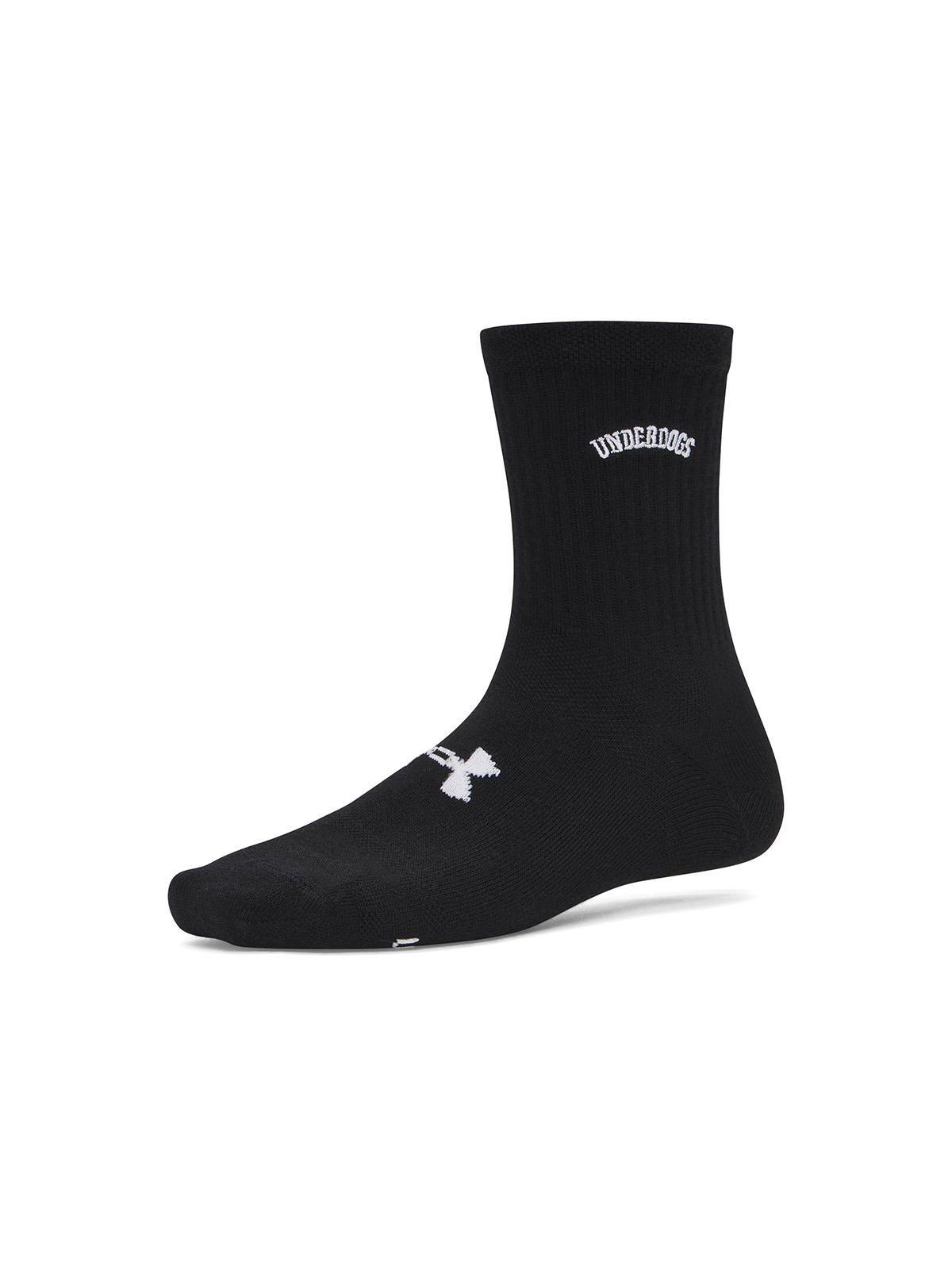 Calcetín UA Essential 3-Pack Mid Crew Negro Mujer-0