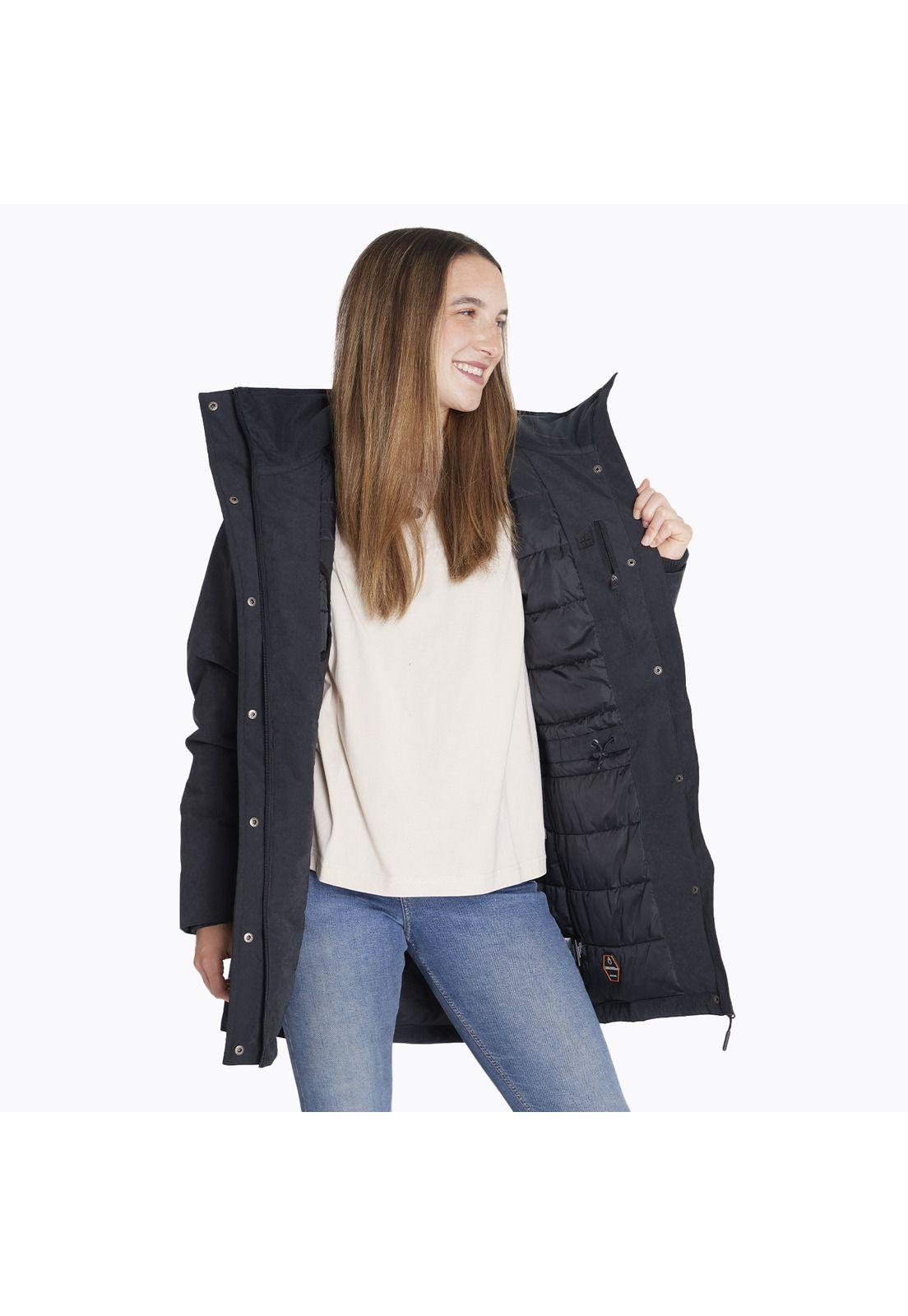 Parka Impermeable Parka W Detachable Negro Mujer-3