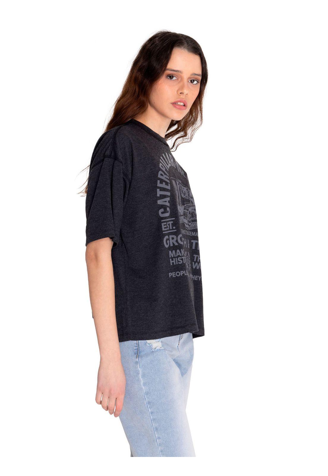 Polera Manga Corta Mujer Boxy Novelty Tee 2 Negro-1