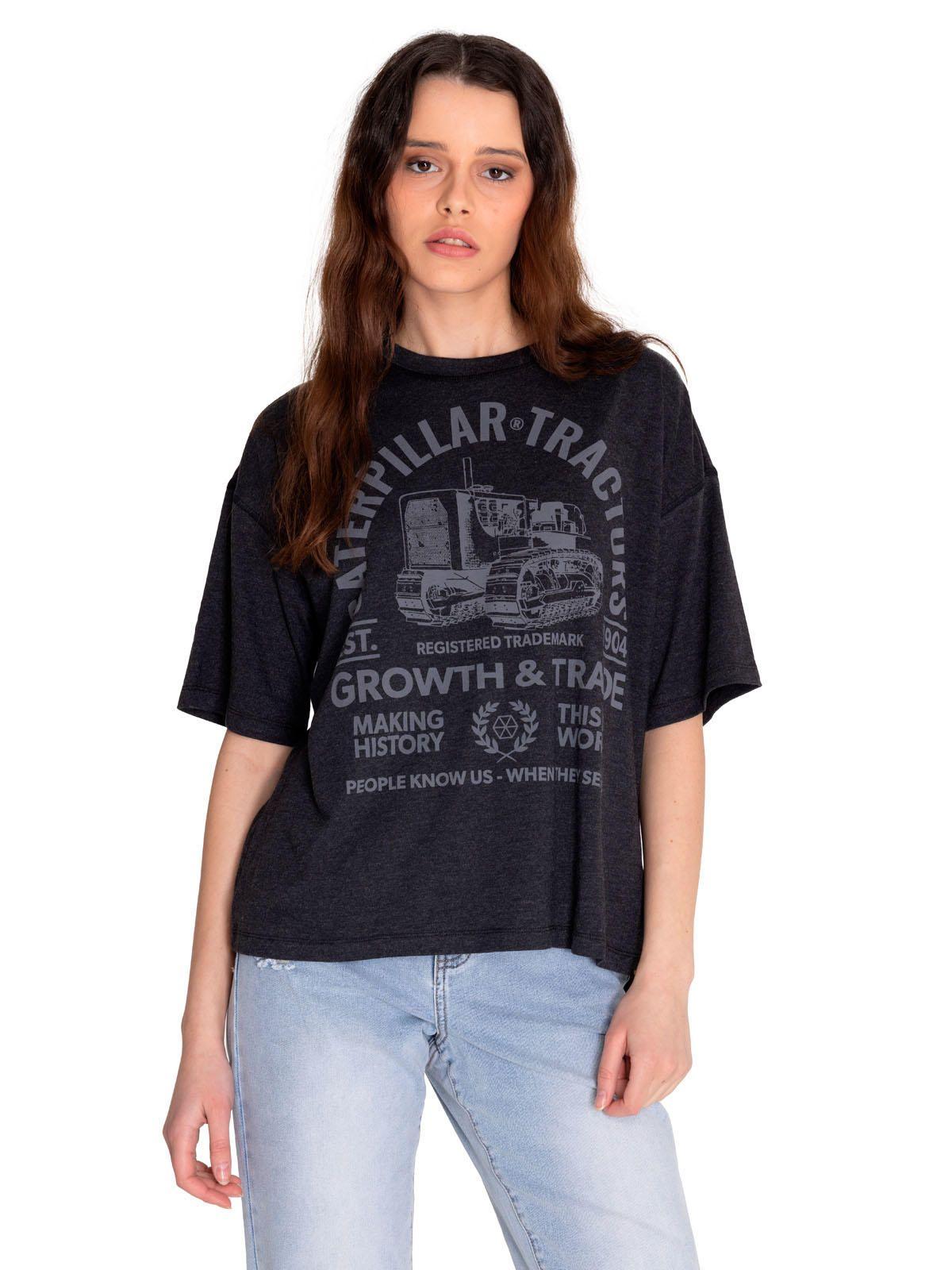 Polera Manga Corta Mujer Boxy Novelty Tee 2 Negro-0