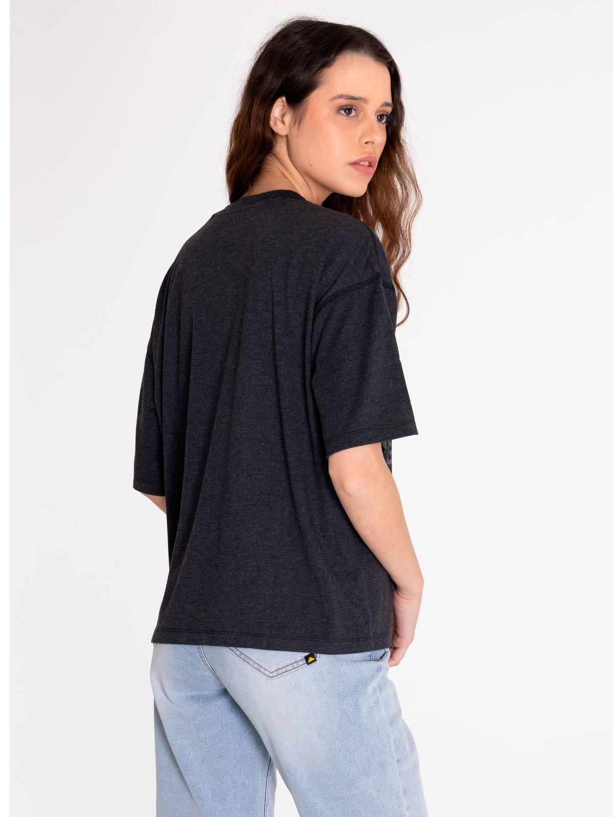 Polera Manga Corta Mujer Boxy Novelty Tee 2 Negro-3