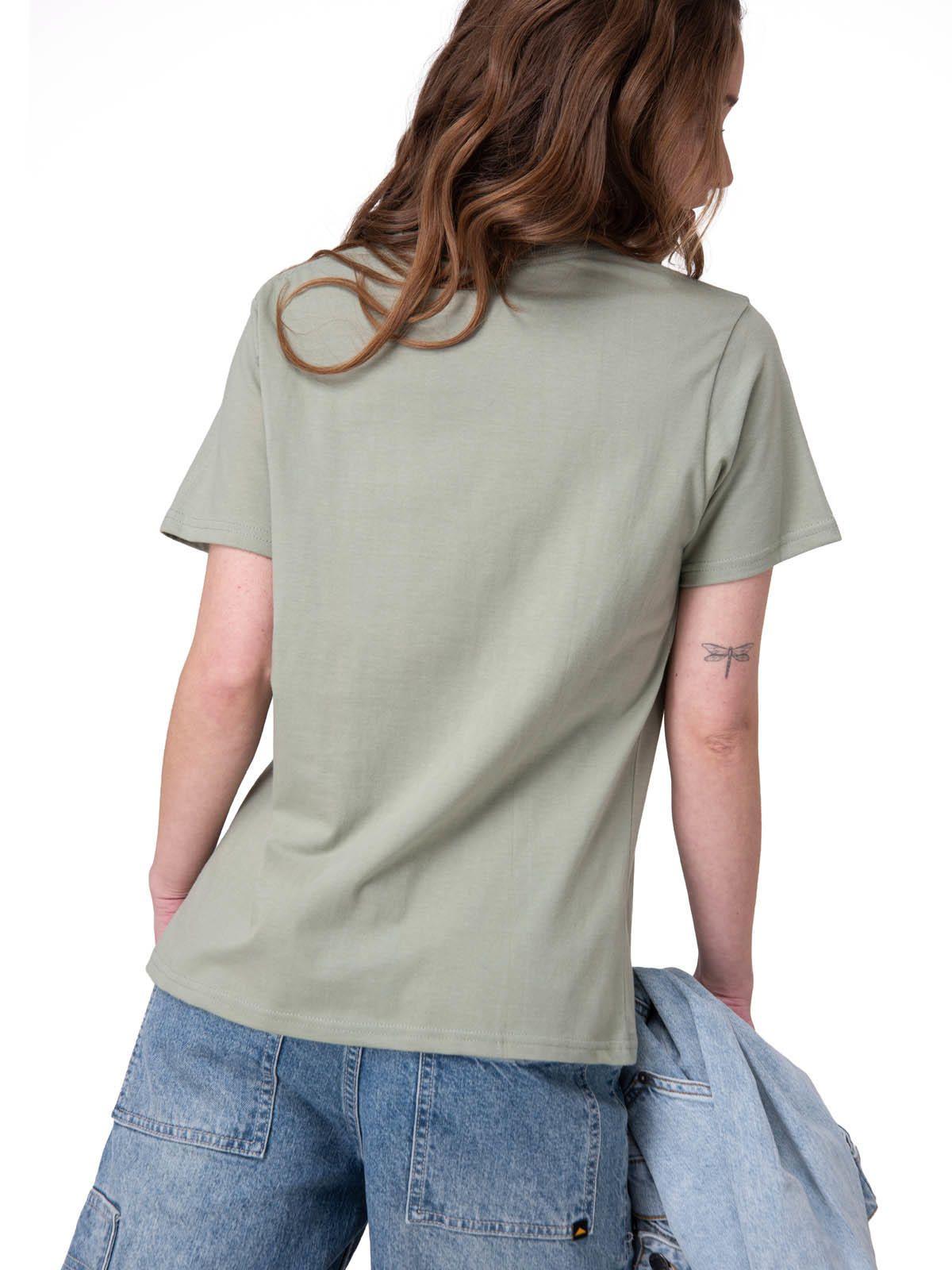 Polera Manga Corta Caterpillar Script G Mujer Verde-1