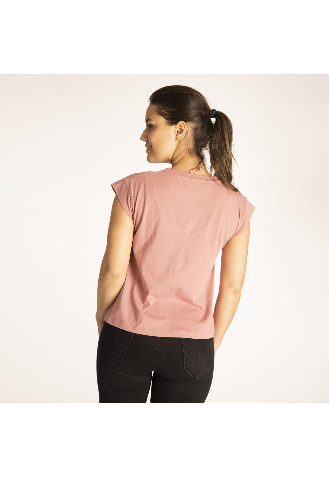 Polera M/C Mujer Shoulder Tee Rosado-2
