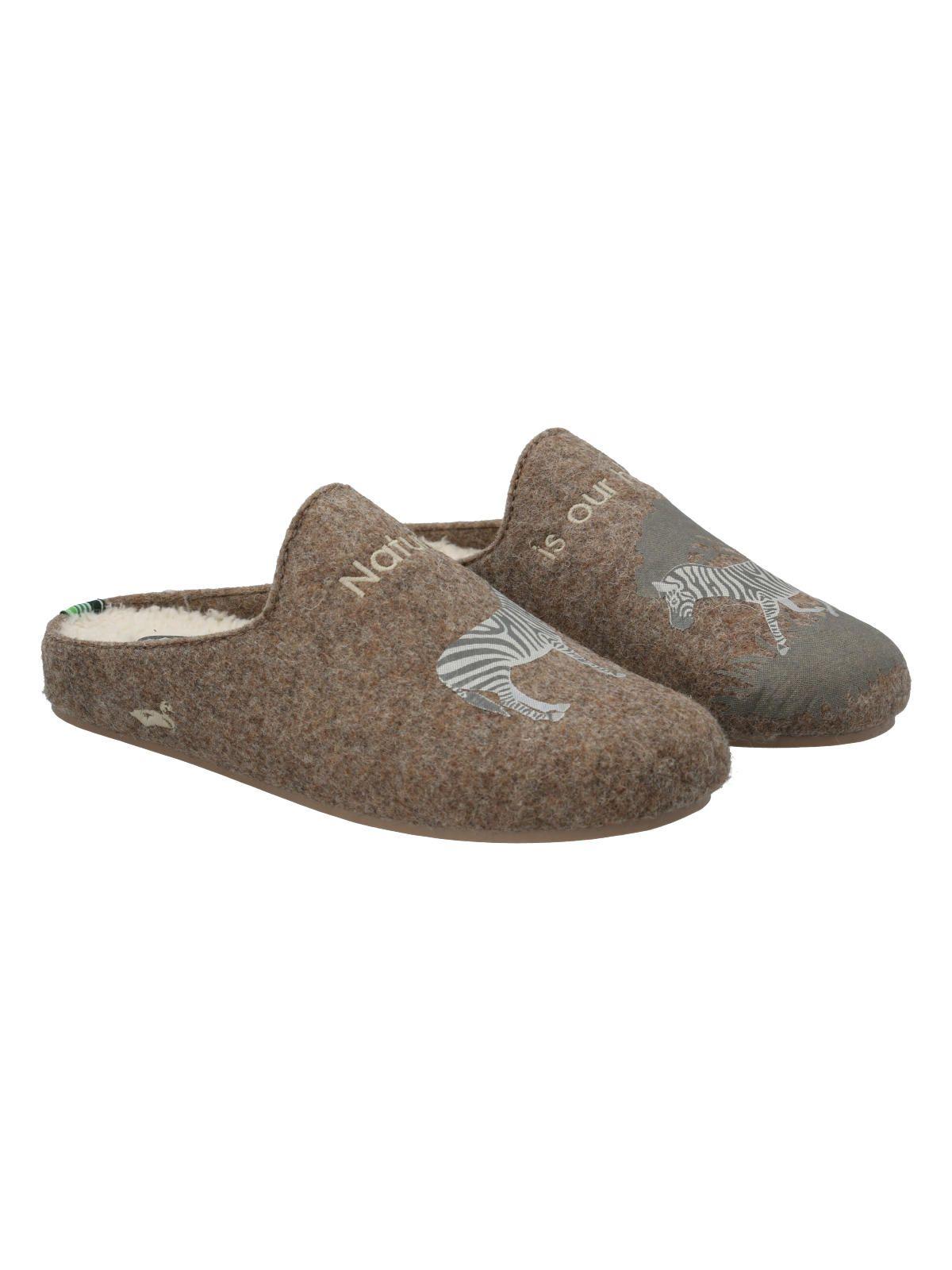 Pantufla Fibra Reciclad Unisex Slip Zebra Café-0
