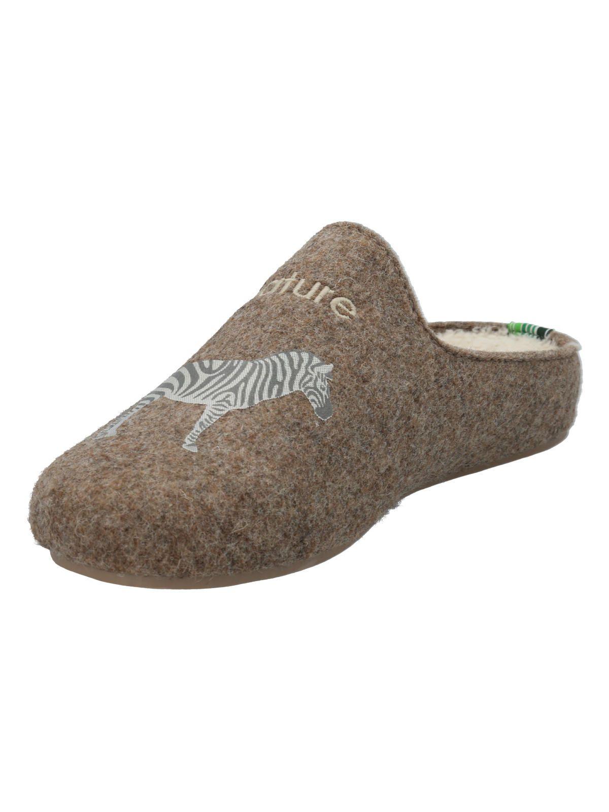 Pantufla Fibra Reciclad Unisex Slip Zebra Café-6