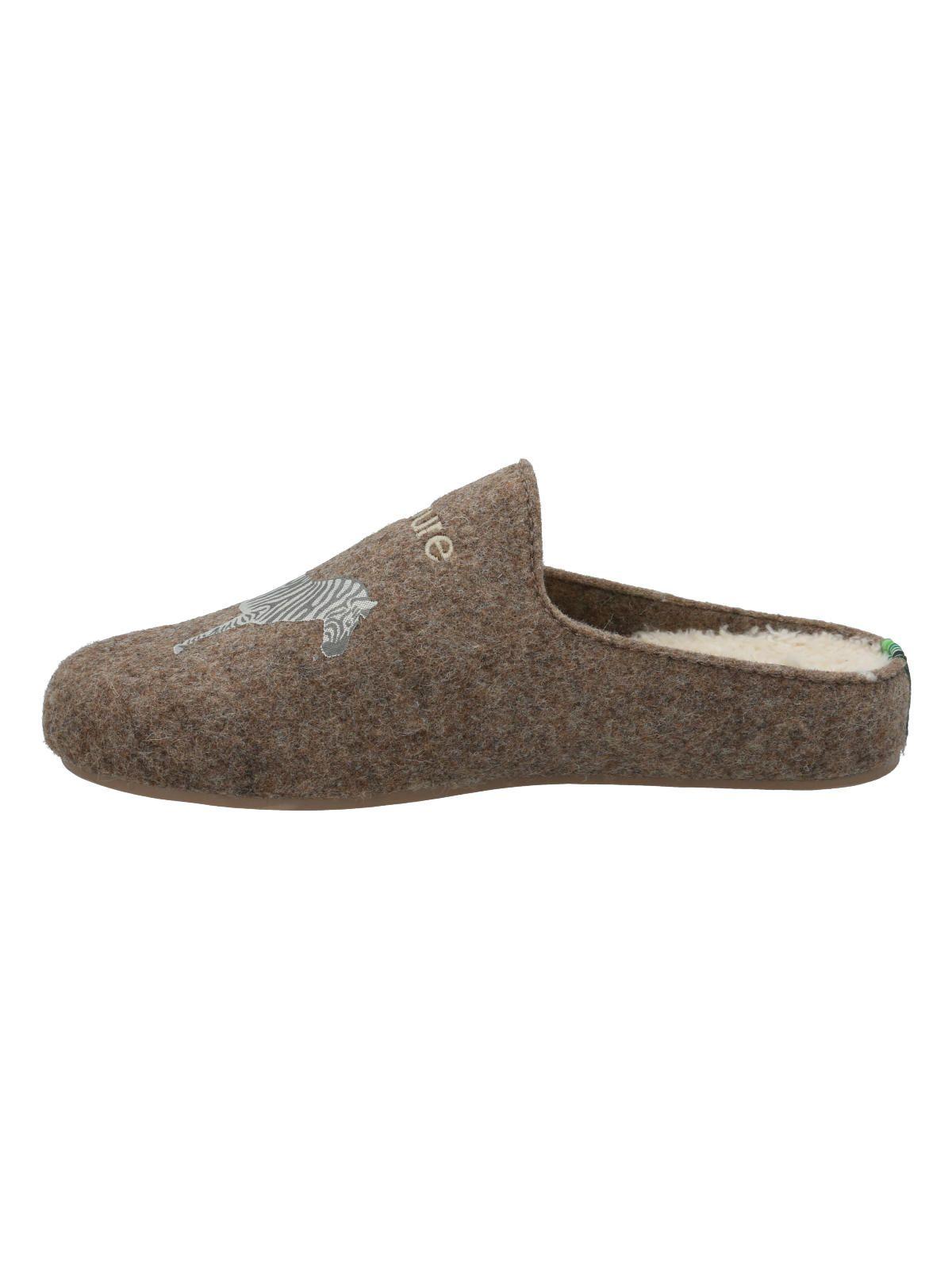 Pantufla Fibra Reciclad Unisex Slip Zebra Café-7