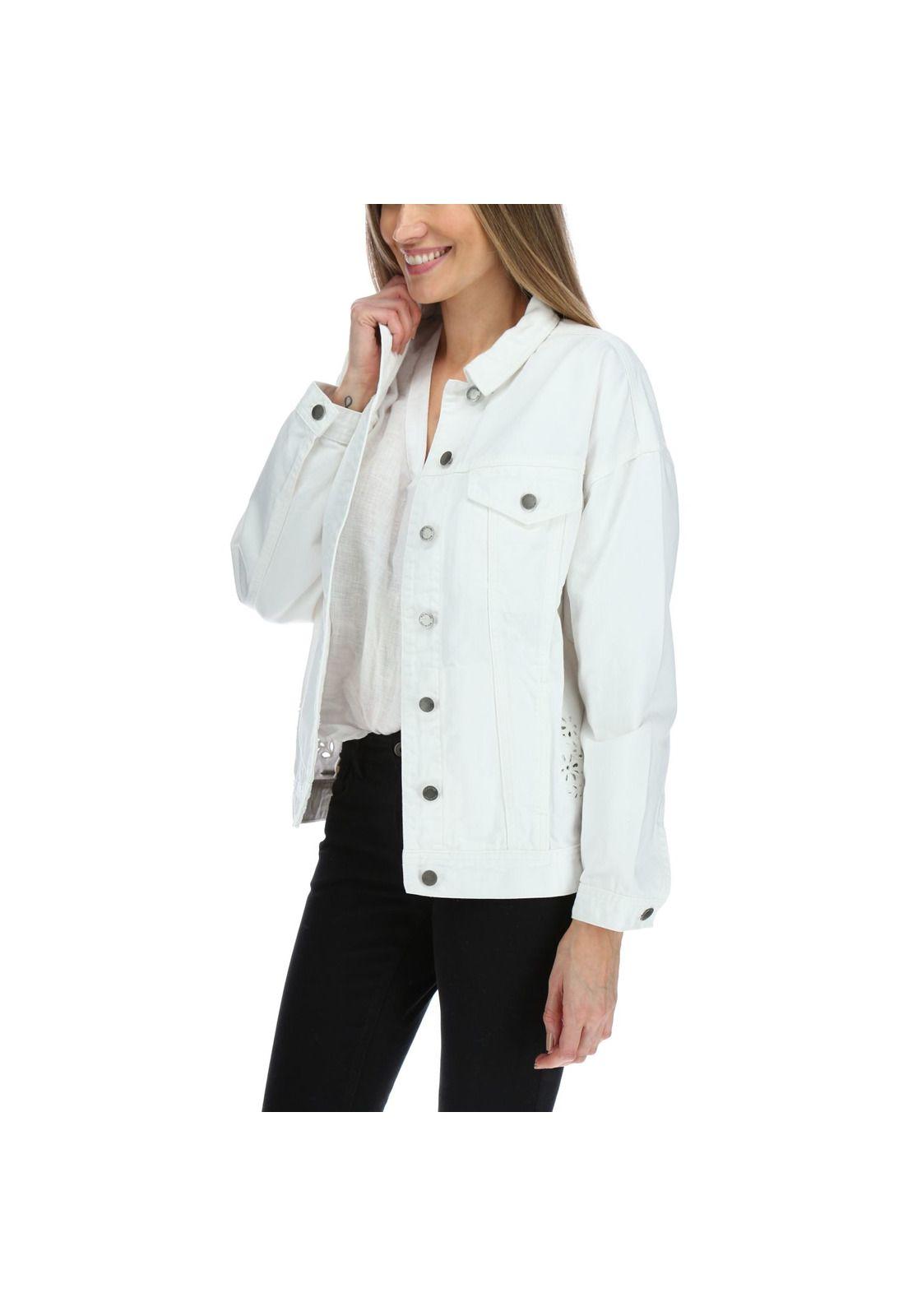 Chaqueta Jeans Mujer Alice Blanco-1
