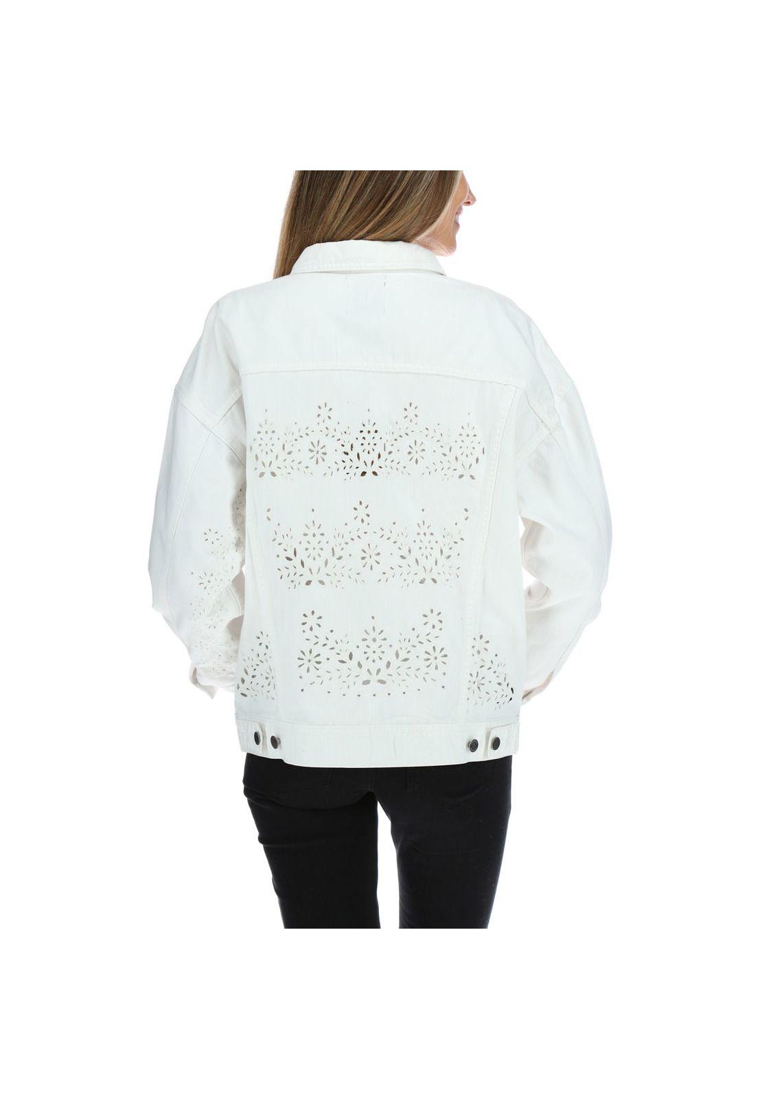 Chaqueta Jeans Mujer Alice Blanco-2