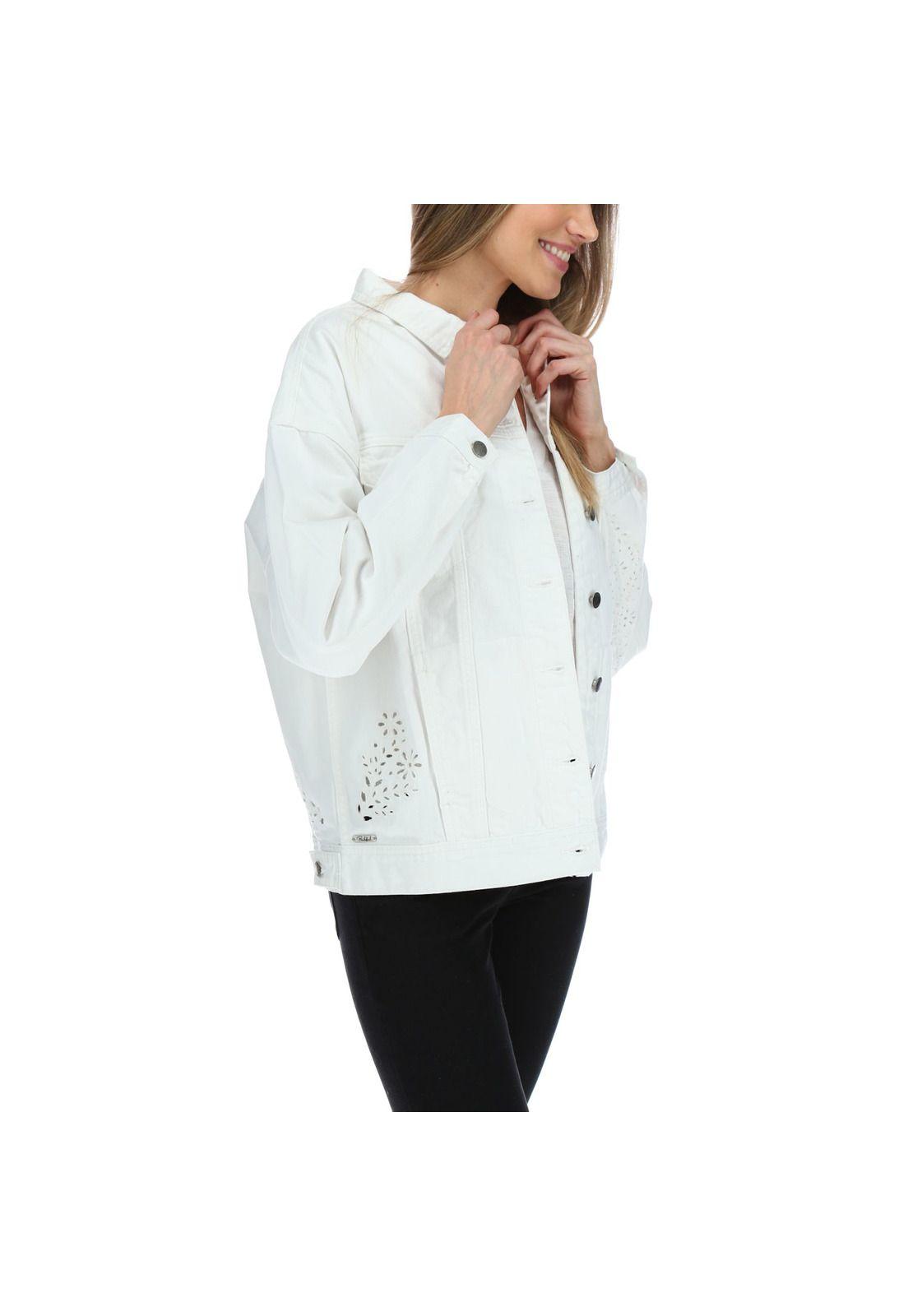Chaqueta Jeans Mujer Alice Blanco-3