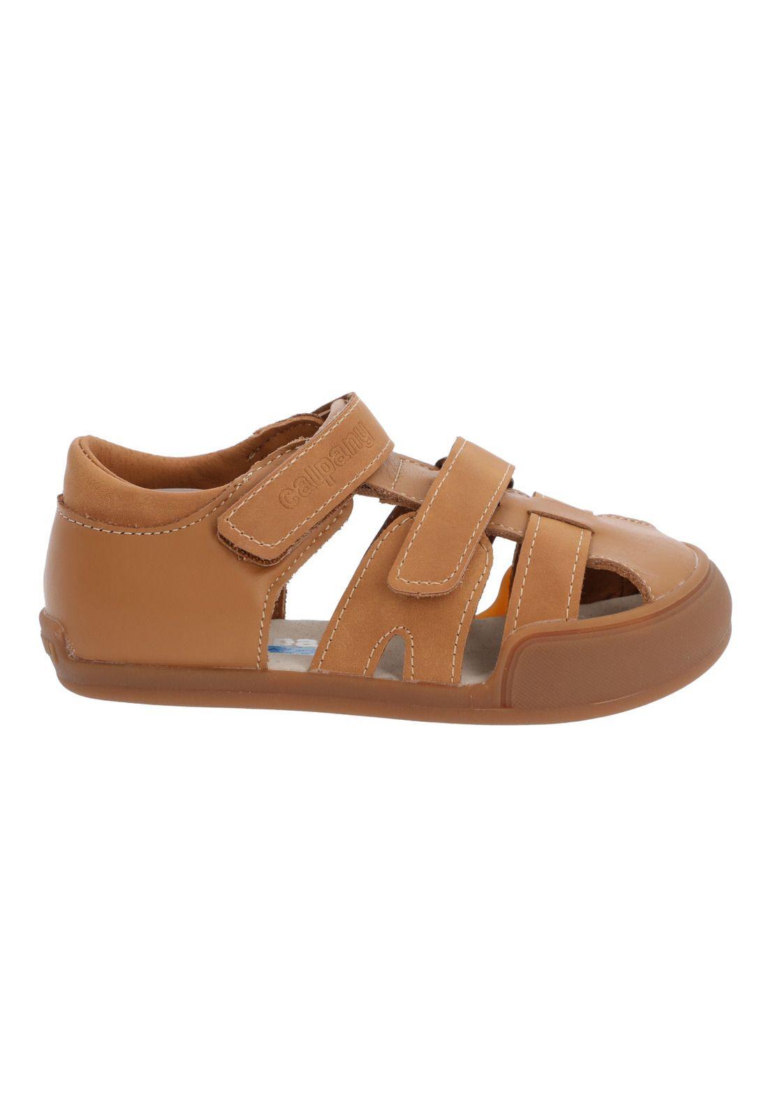 Sandalia Cuero Ergonómica Nino Kentucky Café-1