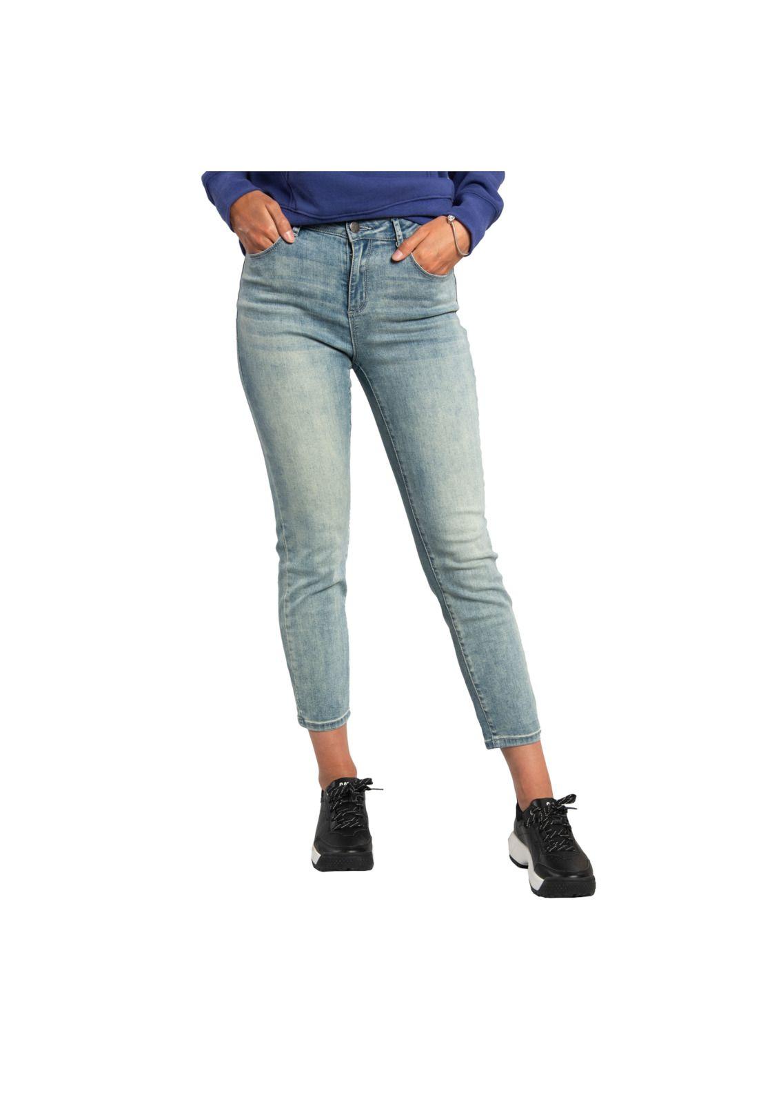Jeans Mujer Symbol High Rise Straight Celeste-0