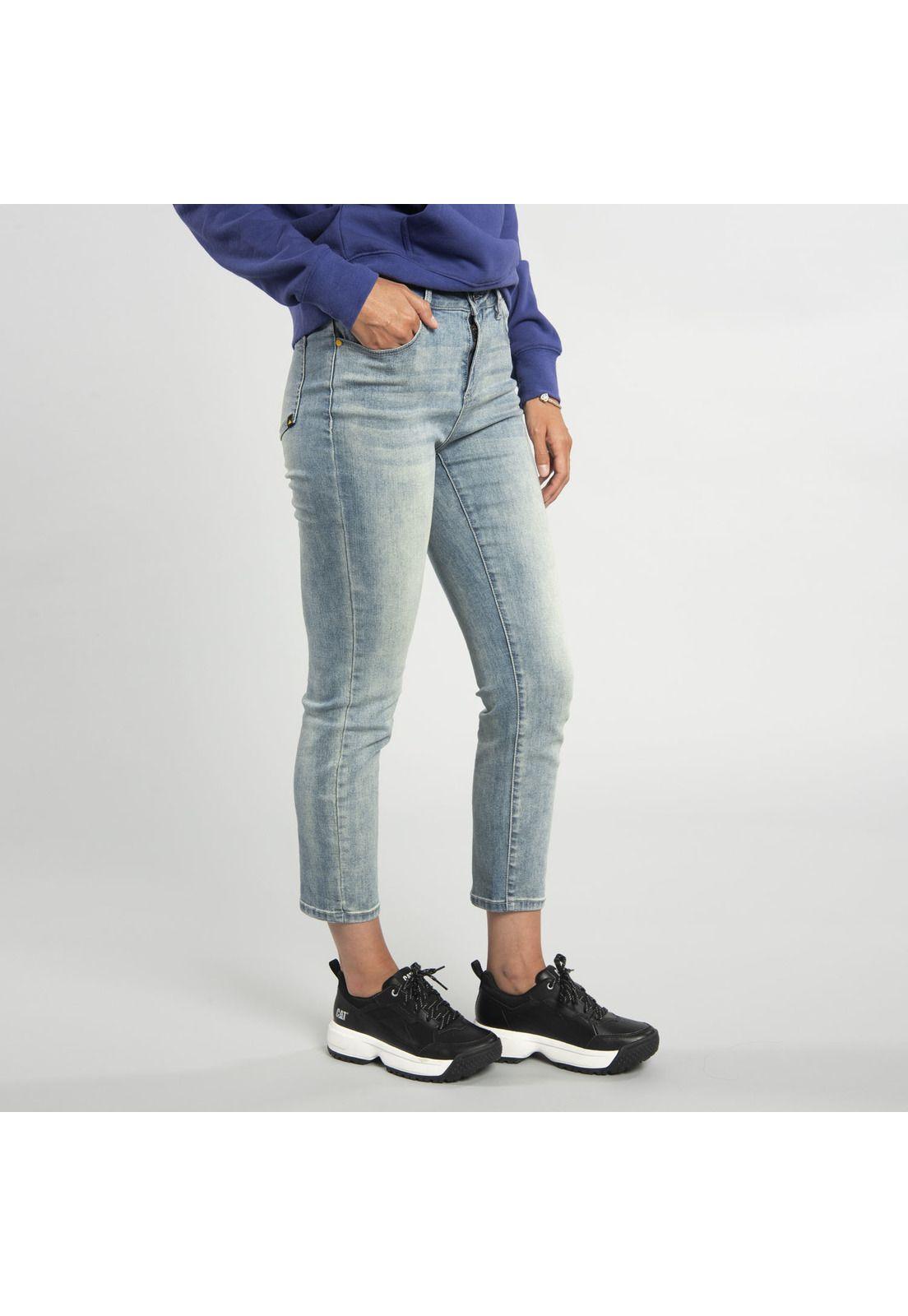 Jeans Mujer Symbol High Rise Straight Celeste-2