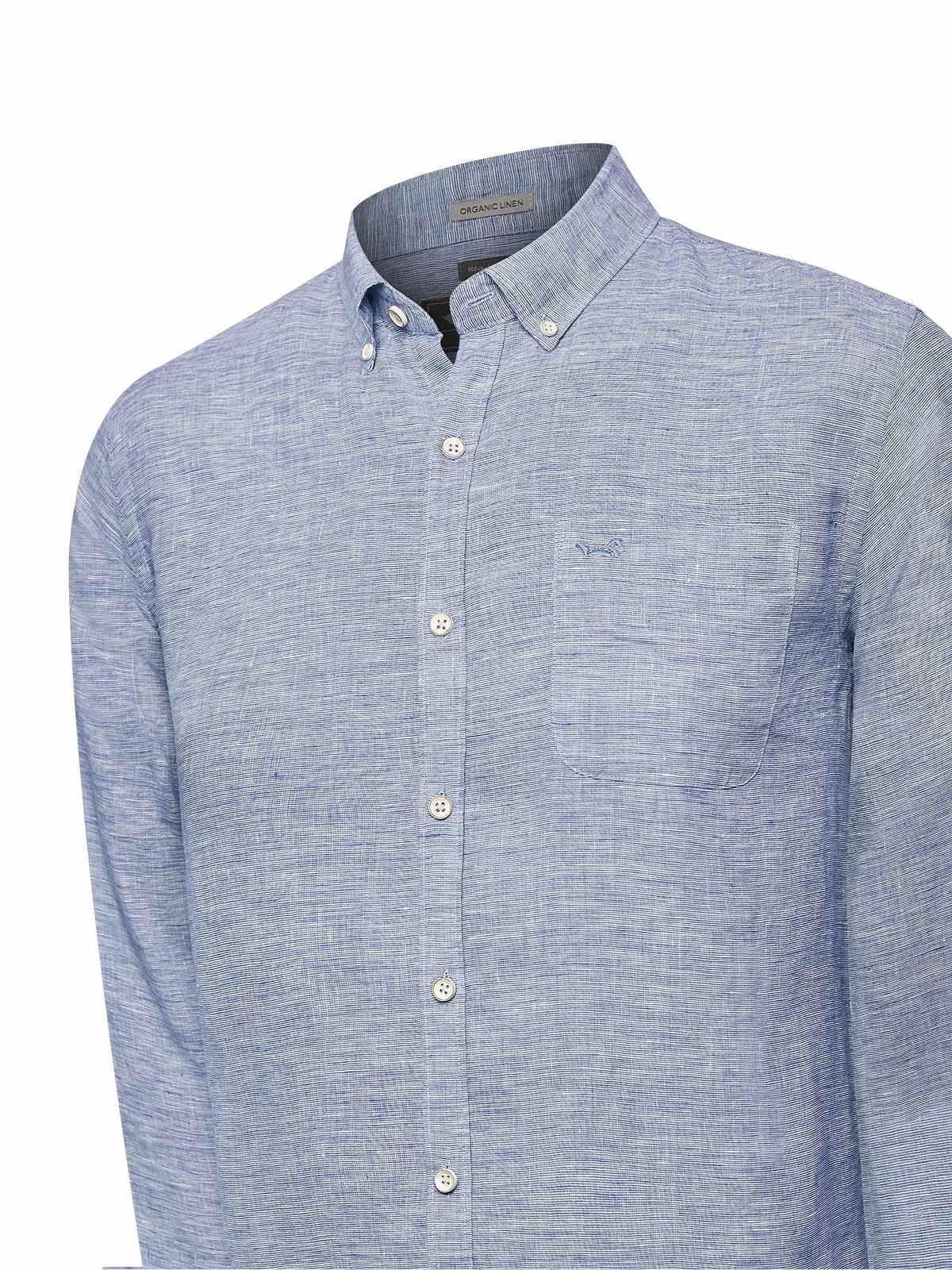 Camisa Lino Orgánico Hombre Linentex Azul-3