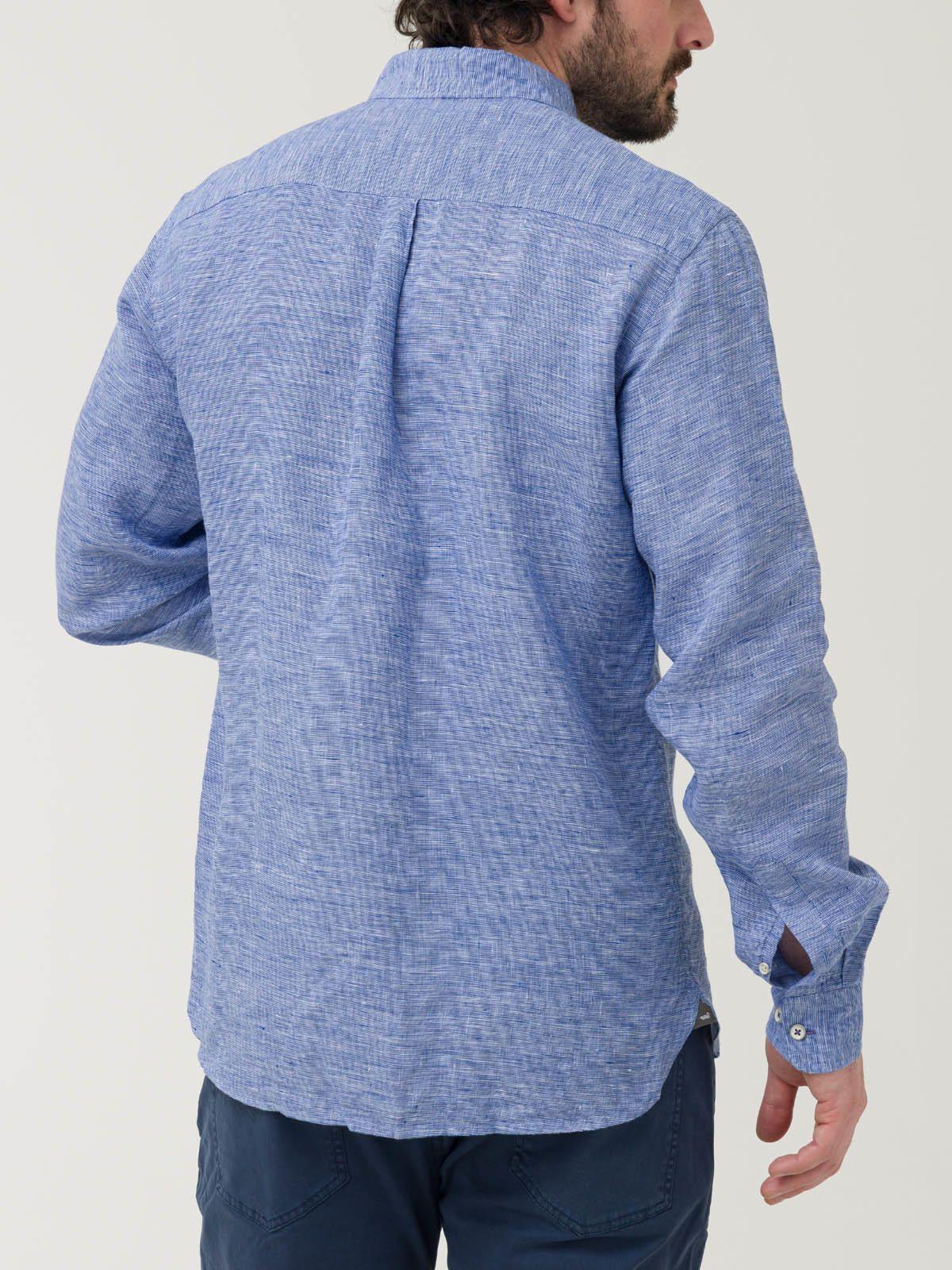 Camisa Lino Orgánico Hombre Linentex Azul-5