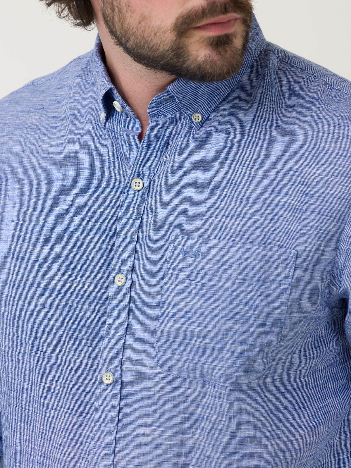 Camisa Lino Orgánico Hombre Linentex Azul-6