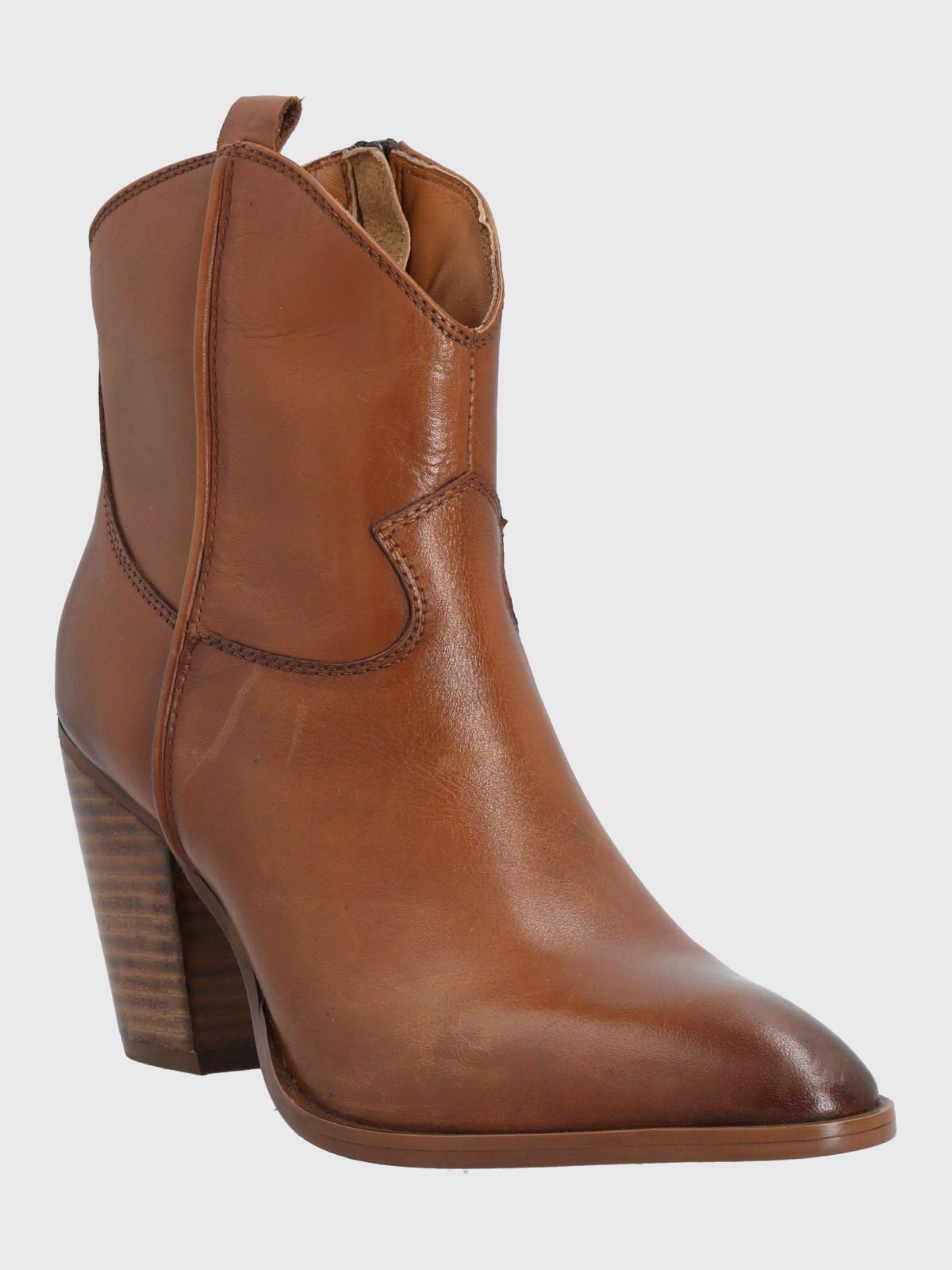 Botín Cuero Café Claro Mujer Vanna -0
