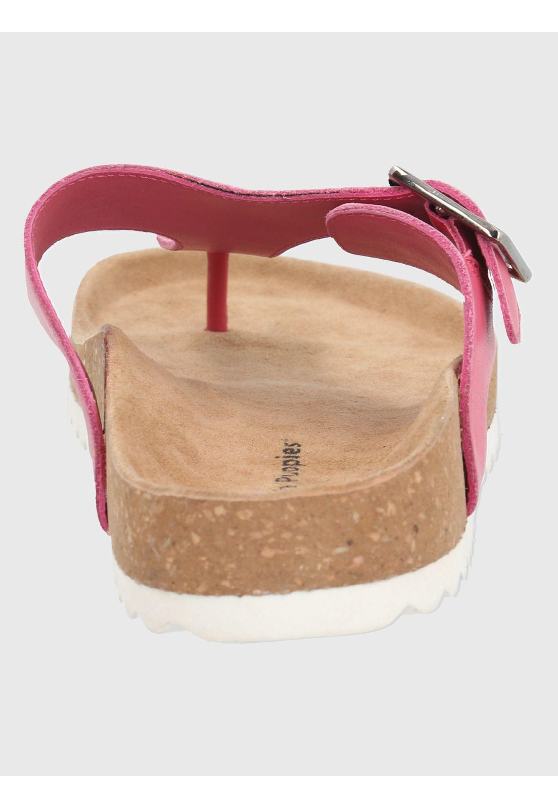 Sandalia Cuero Fucsia Mujer Davos -5