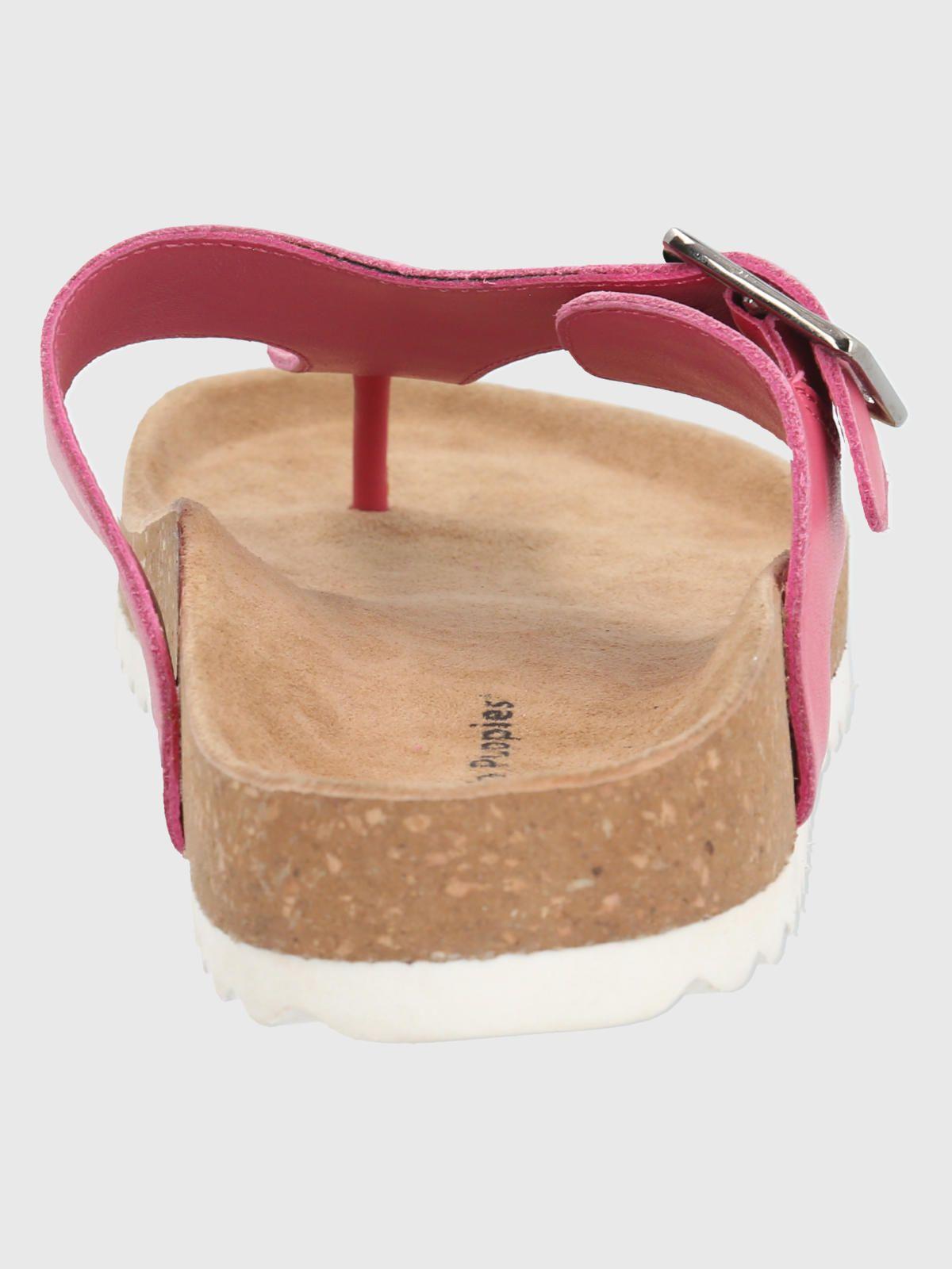 Sandalia Cuero Fucsia Mujer Davos -5