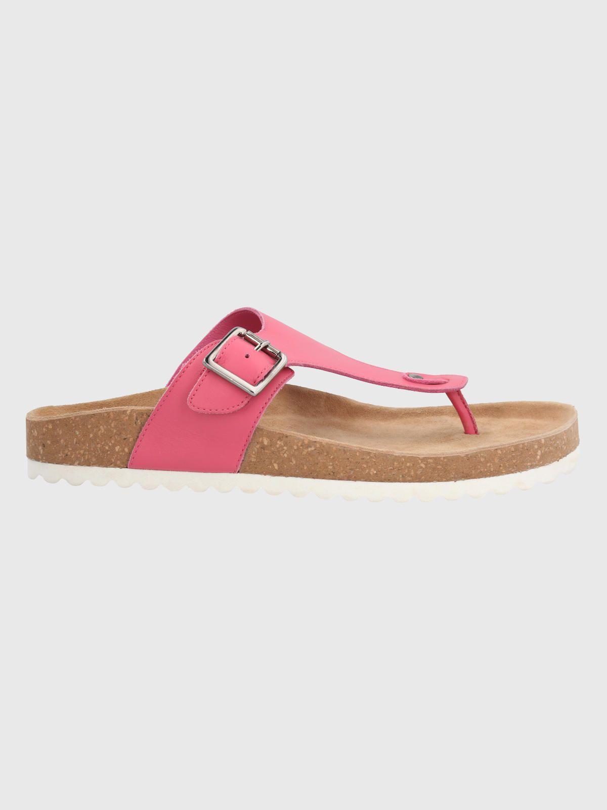 Sandalia Cuero Fucsia Mujer Davos -1