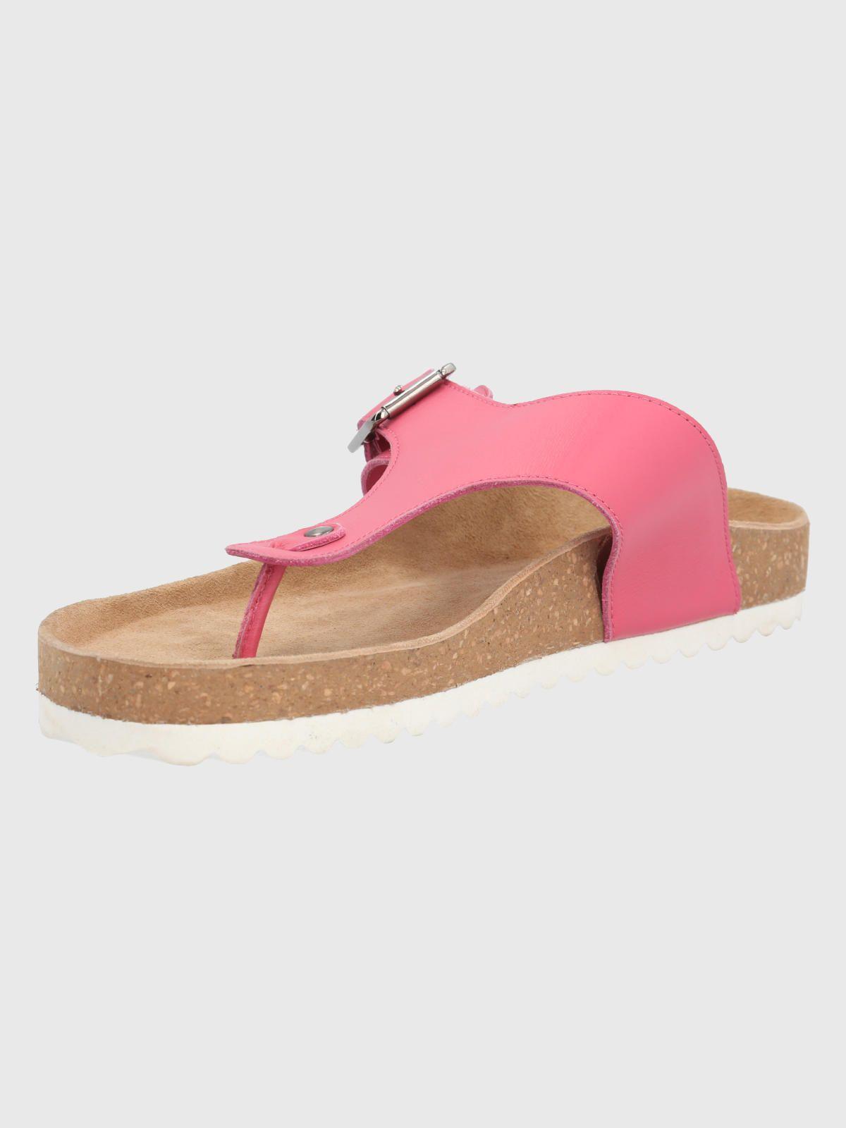 Sandalia Cuero Fucsia Mujer Davos -3
