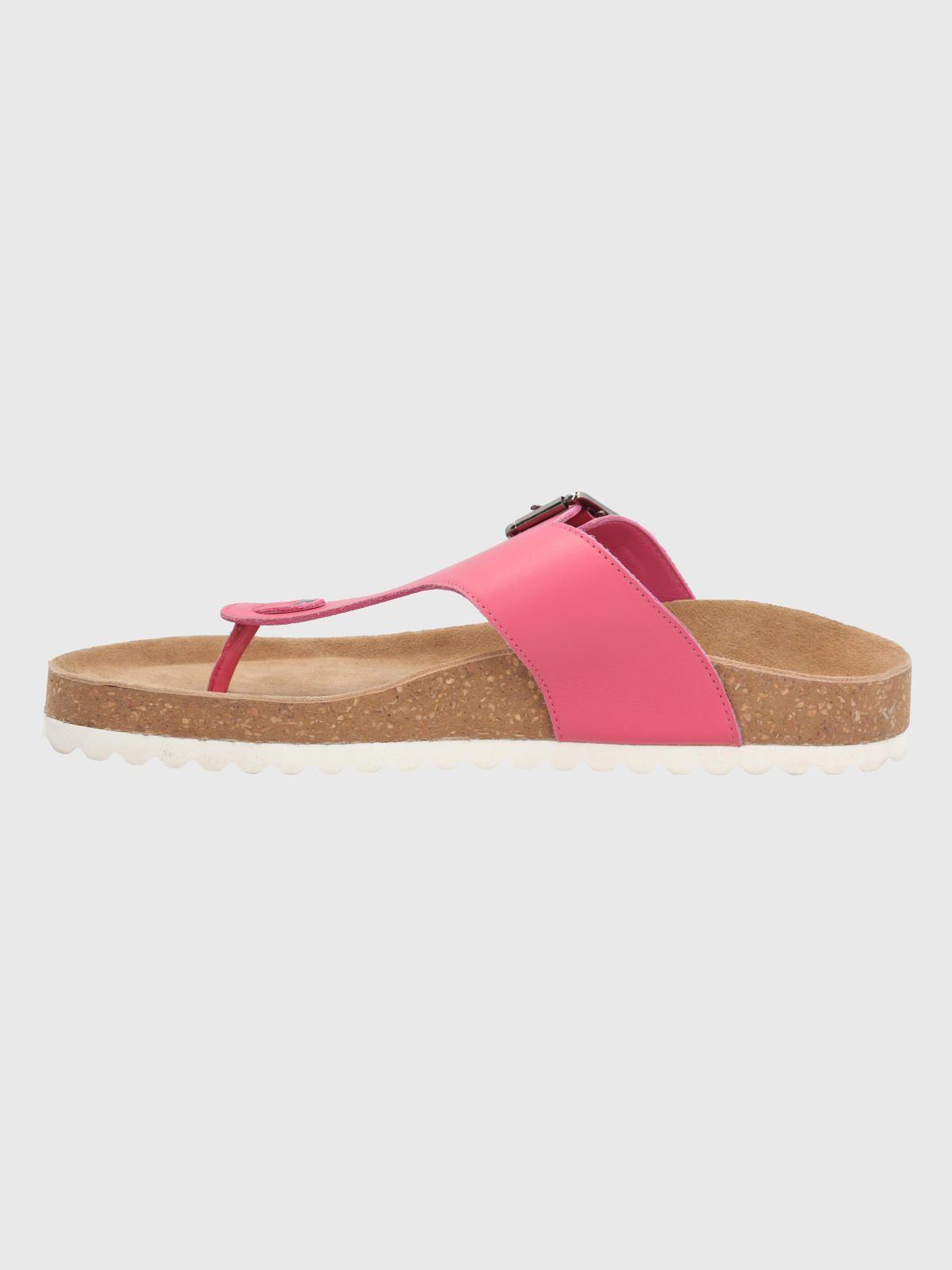Sandalia Cuero Fucsia Mujer Davos -4