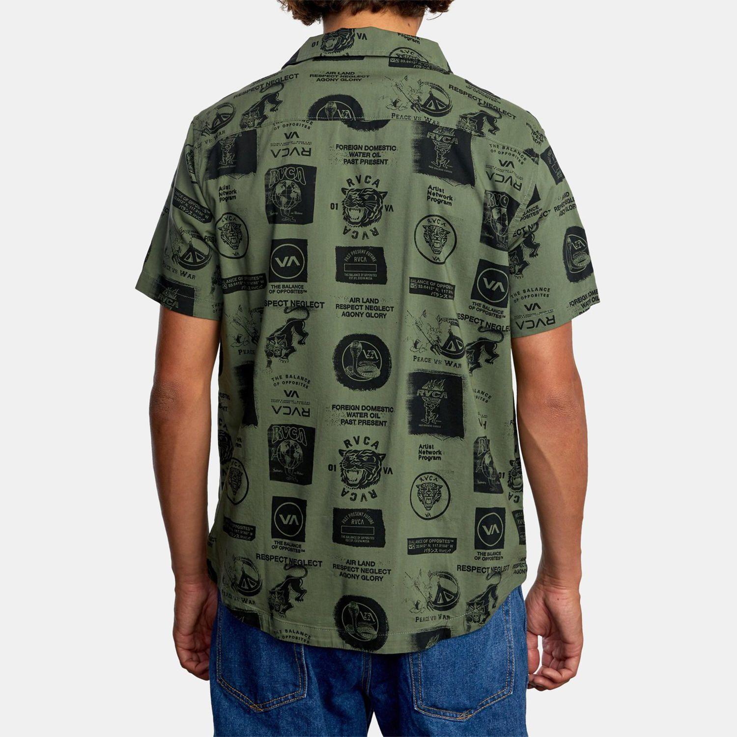 Camisa M/C Hombre Recon Collage Verde-1