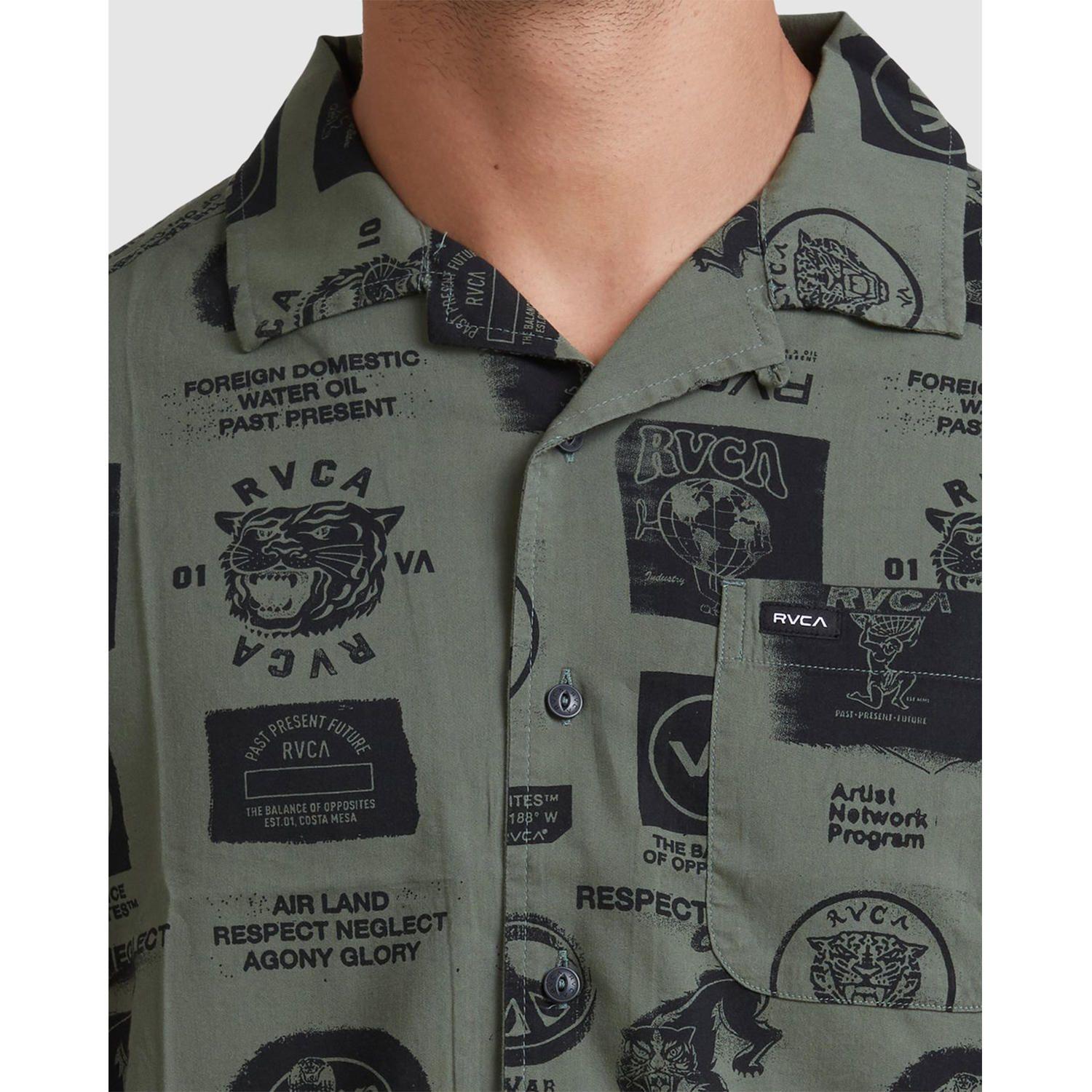 Camisa M/C Hombre Recon Collage Verde-2