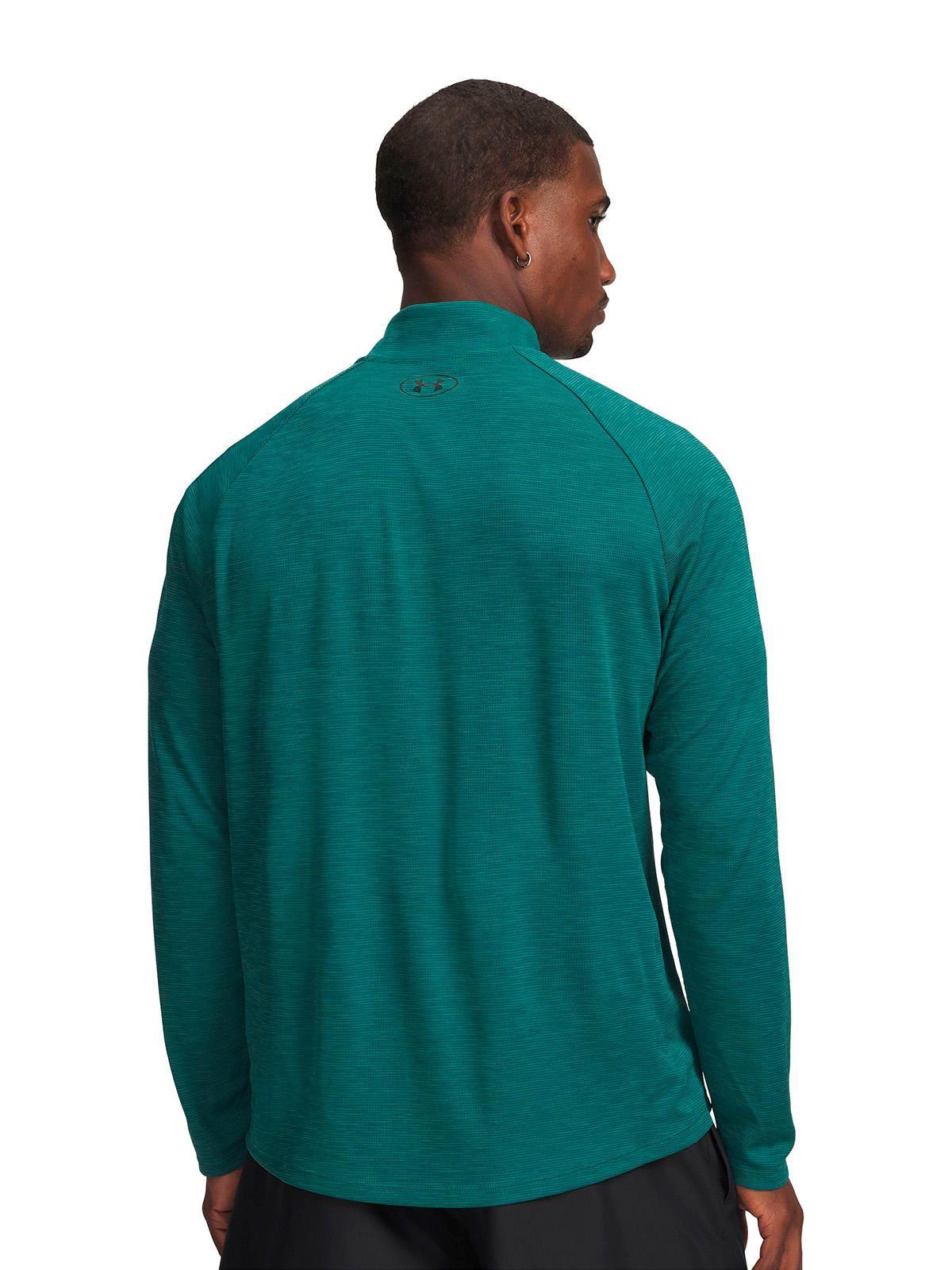 Poleron UA Tech Textured Verde Hombre-1