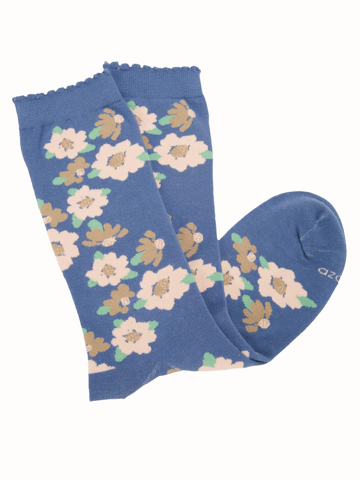 Calcetín Algodón Mujer C St Flori Azul-2