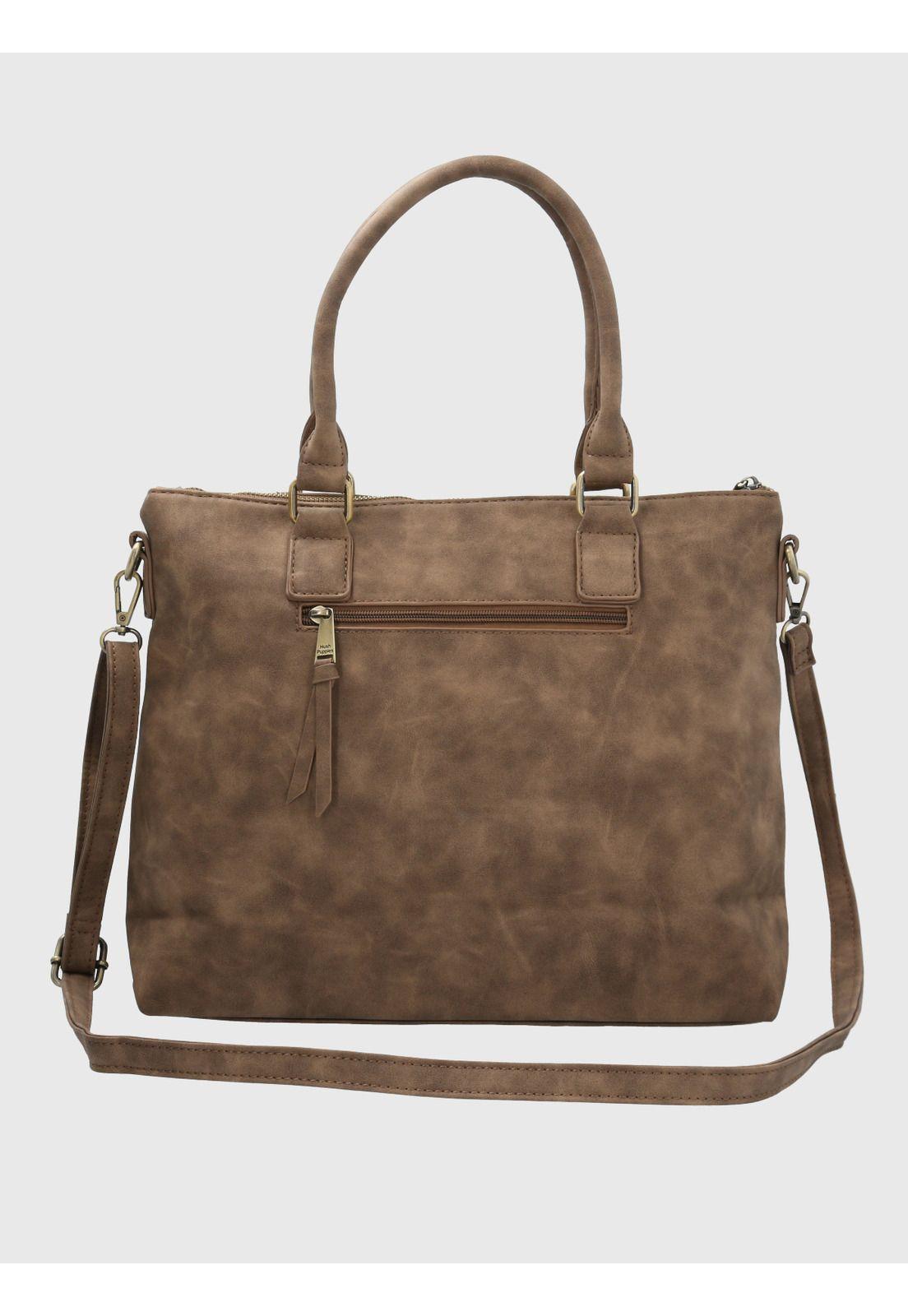 Cartera Ecocuero Chocolate Devine Mujer-2