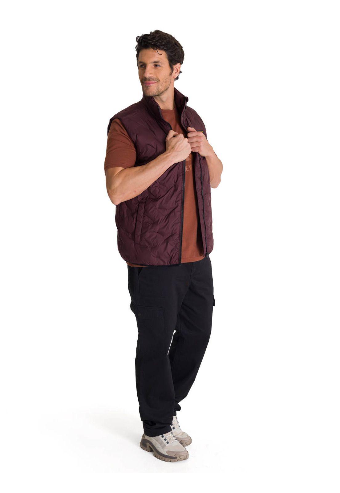Chaqueta Sin Mangas Hombre Bonded Burdeo-5
