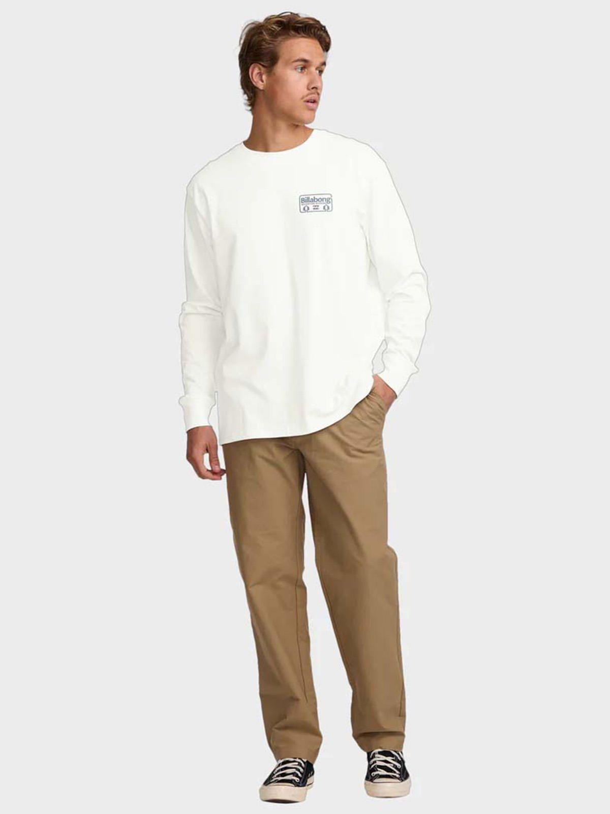 Polera Manga Larga Hombre Range A/Div Blanca Billabong-5