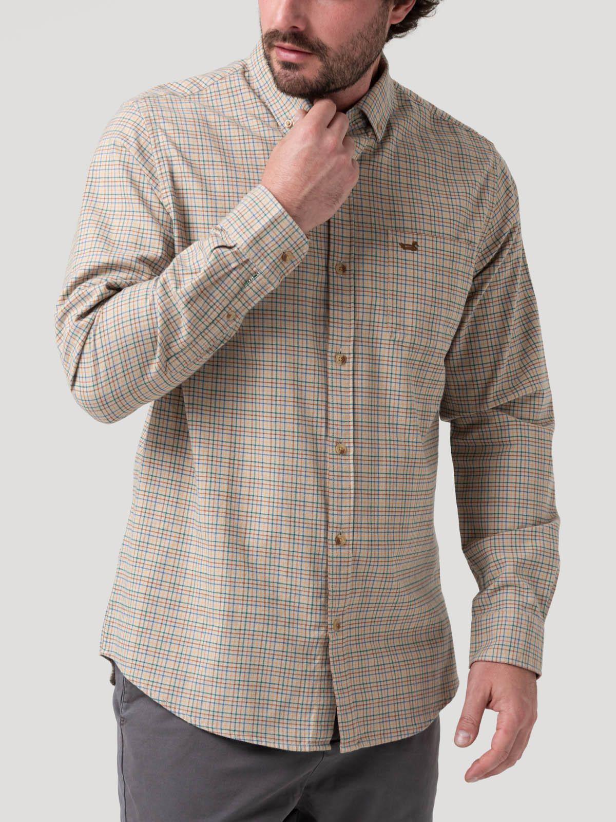 Camisa Algodón Orgánico Hombre Viyella Beige-4