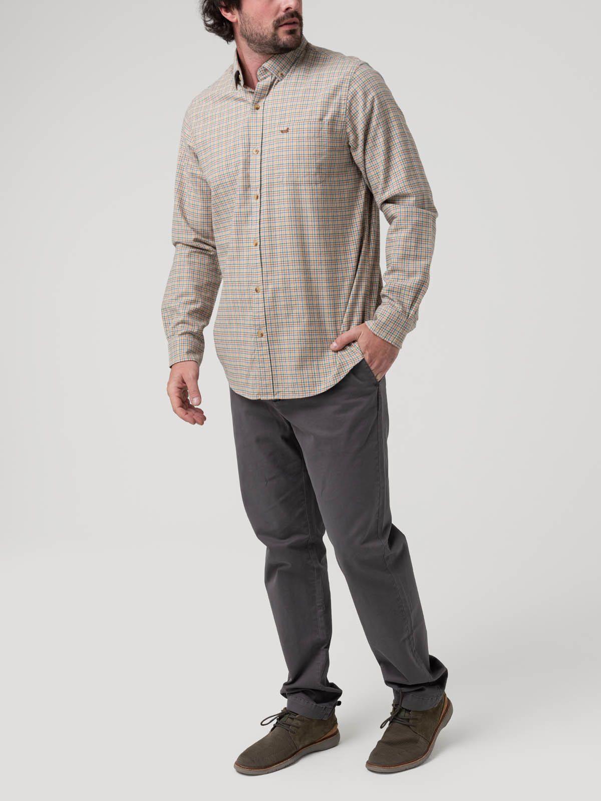 Camisa Algodón Orgánico Hombre Viyella Beige-7