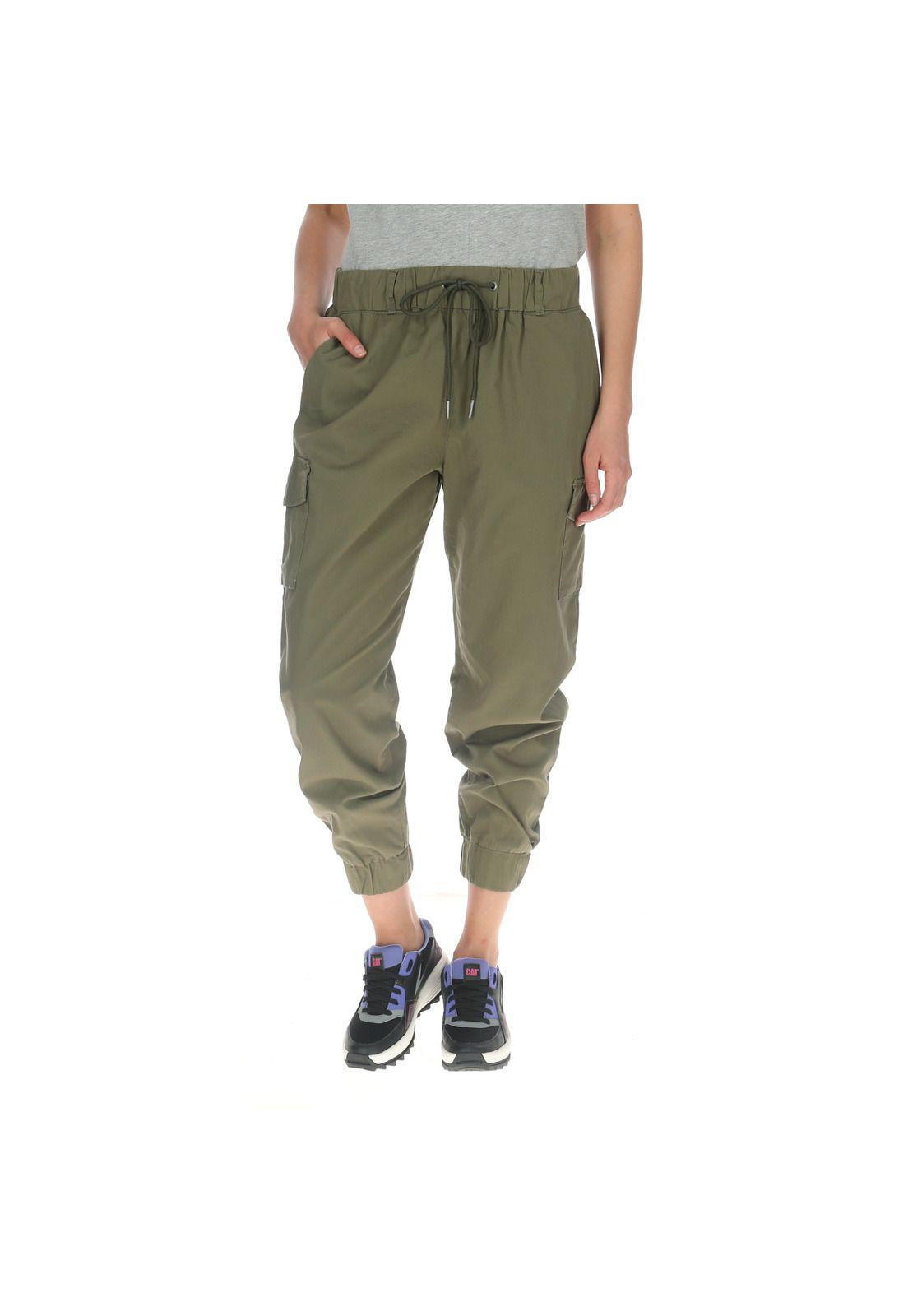 Pantalón Mujer Foundation Cargo Jogger Verde-0