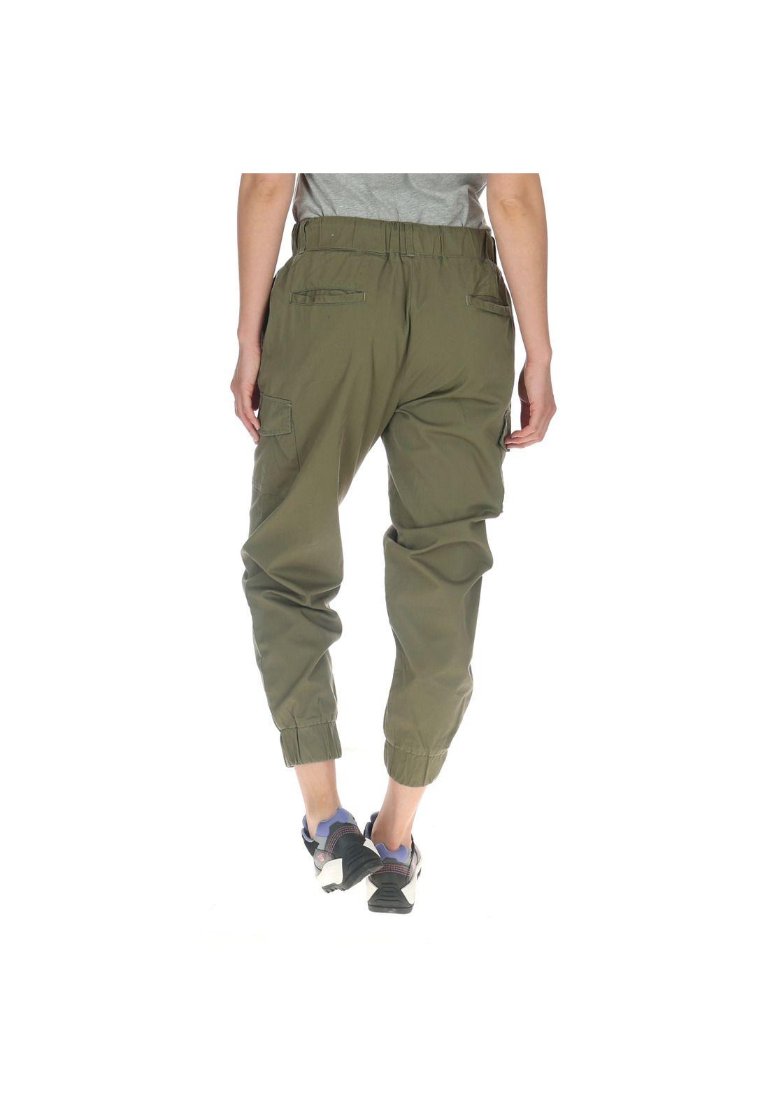 Pantalón Mujer Foundation Cargo Jogger Verde-2