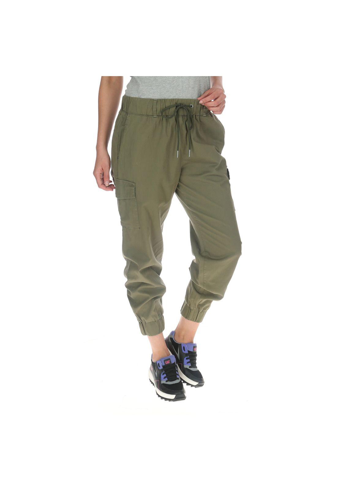 Pantalón Mujer Foundation Cargo Jogger Verde-3