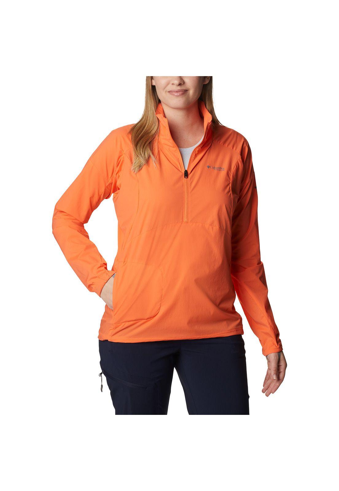 Cortaviento Titan Pass L 1/2 Zip Naranja Mujer-0