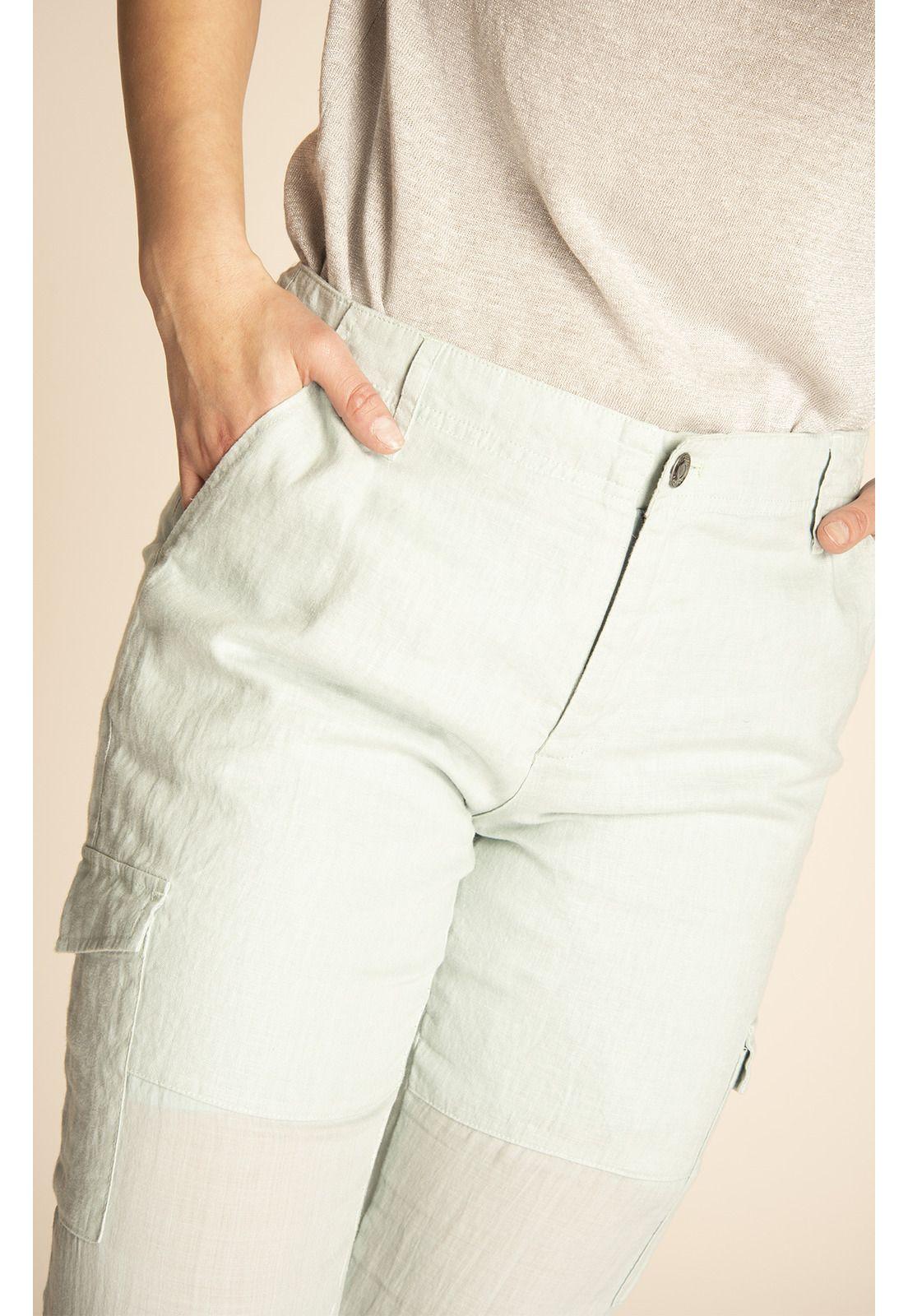 Pantalón Lino Orgánico Mujer Rebe Café-3