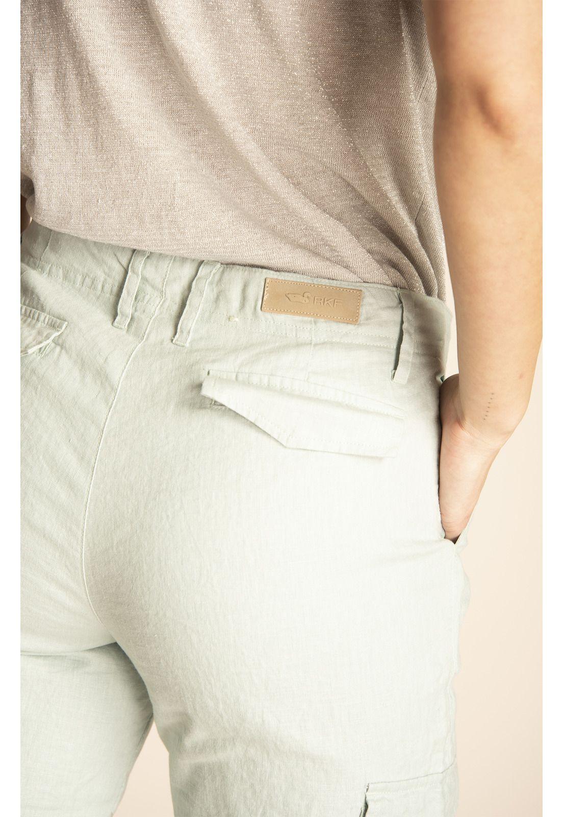 Pantalón Lino Orgánico Mujer Rebe Café-4