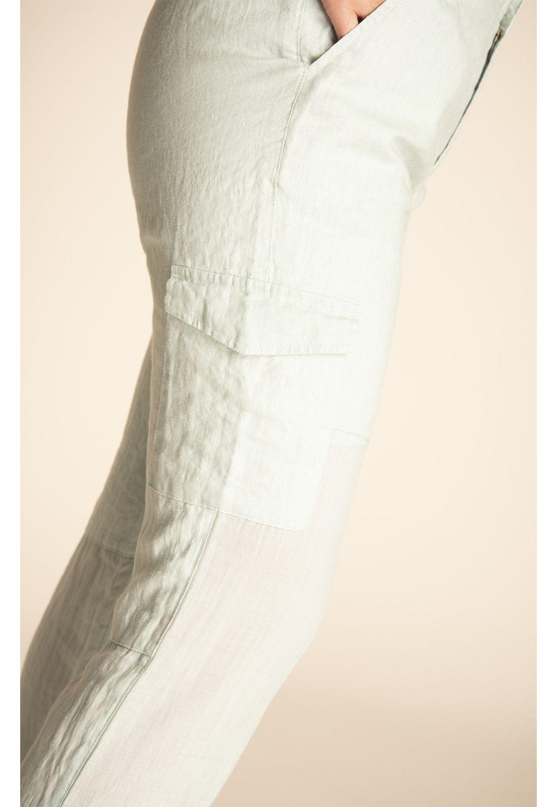 Pantalón Lino Orgánico Mujer Rebe Café-5