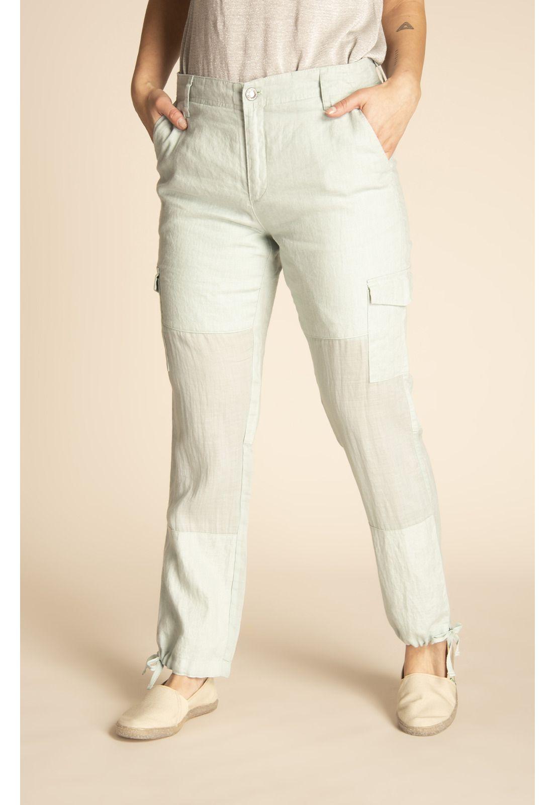 Pantalón Lino Orgánico Mujer Rebe Café-7