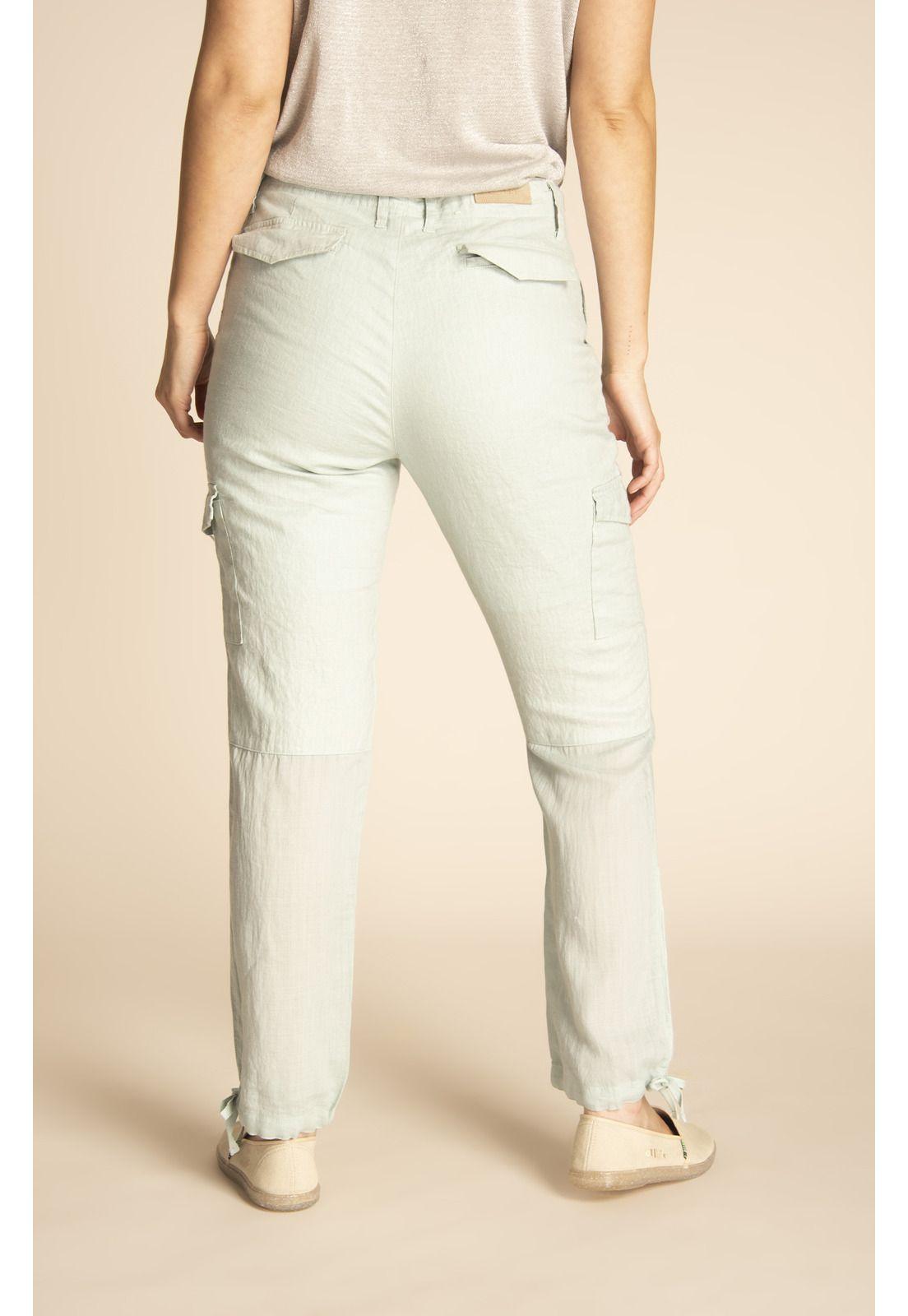 Pantalón Lino Orgánico Mujer Rebe Café-8