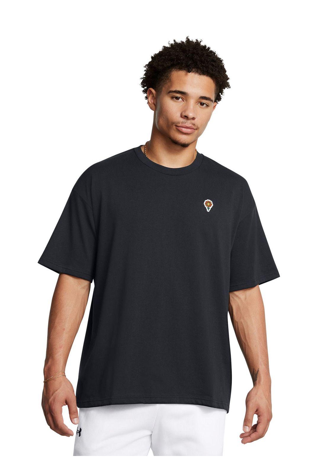 Polera manga corta Ovrsz Hvyw hombre Negro-0