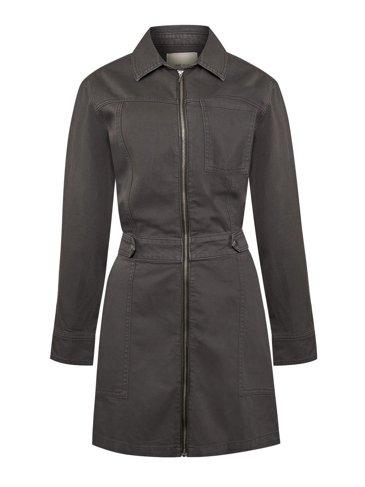 Vestido Algodon/Lino Mujer Rouri Gris-0