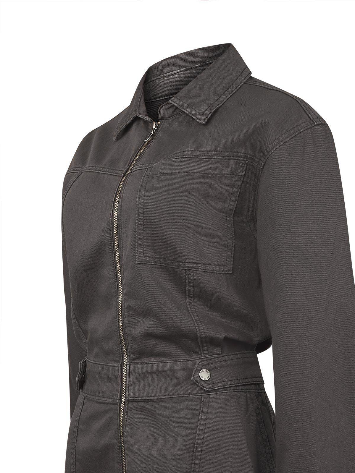 Vestido Algodón/Lino Mujer Rouri Gris-3