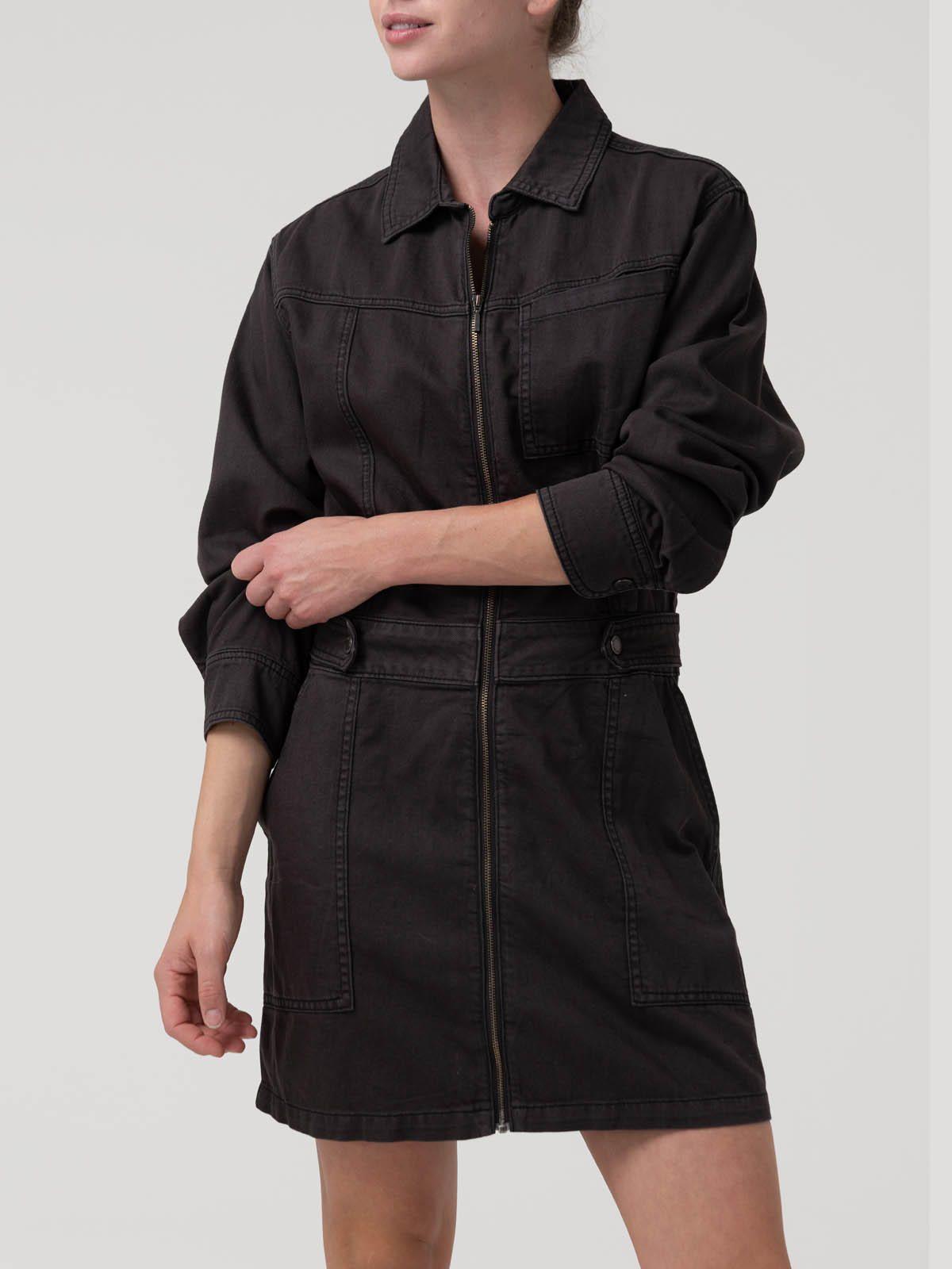Vestido Algodón/Lino Mujer Rouri Gris-4
